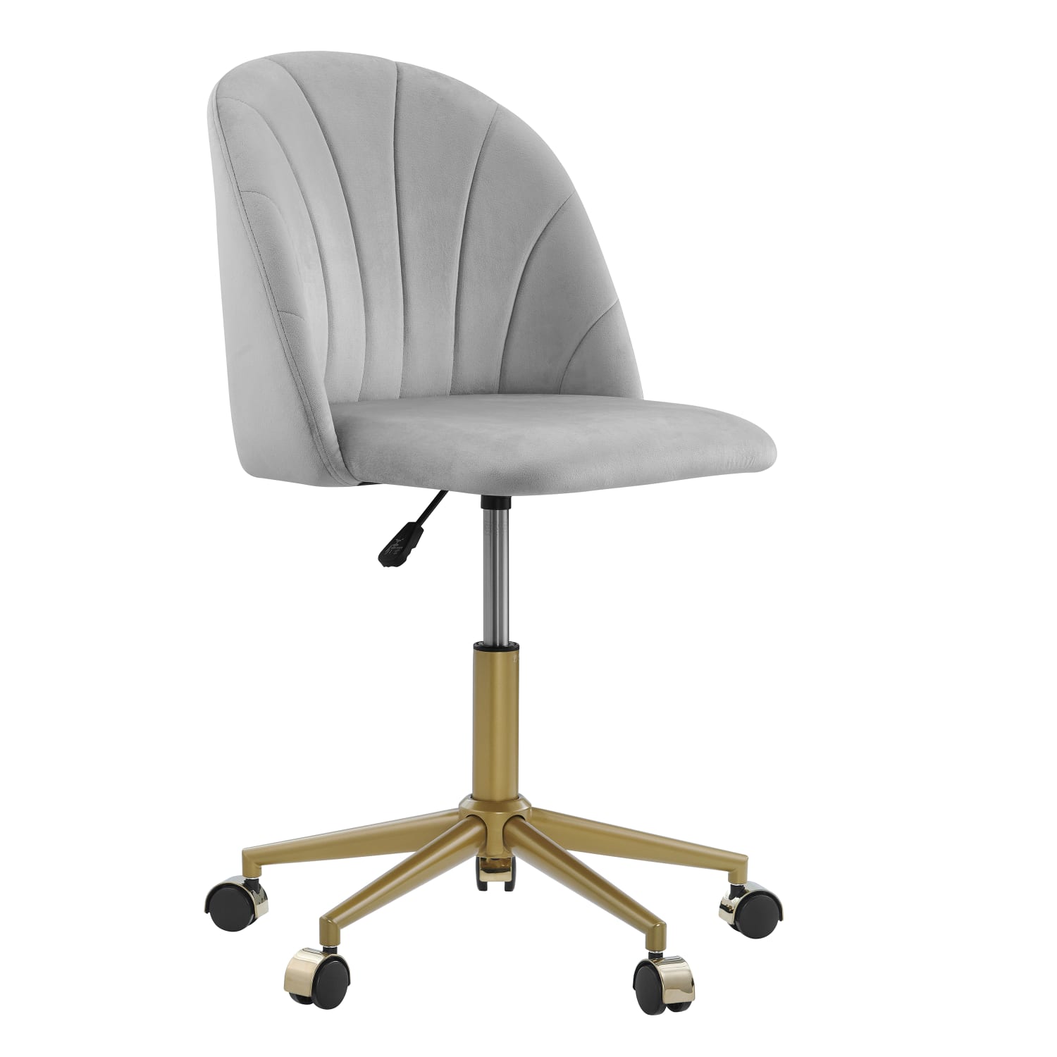 Linon Ashland Velvet MidBack Office Desk Chair GrayGold PopularChairscom Linon Ashland Velvet Mid Back Office Desk Chair GrayGold PopularChairscom