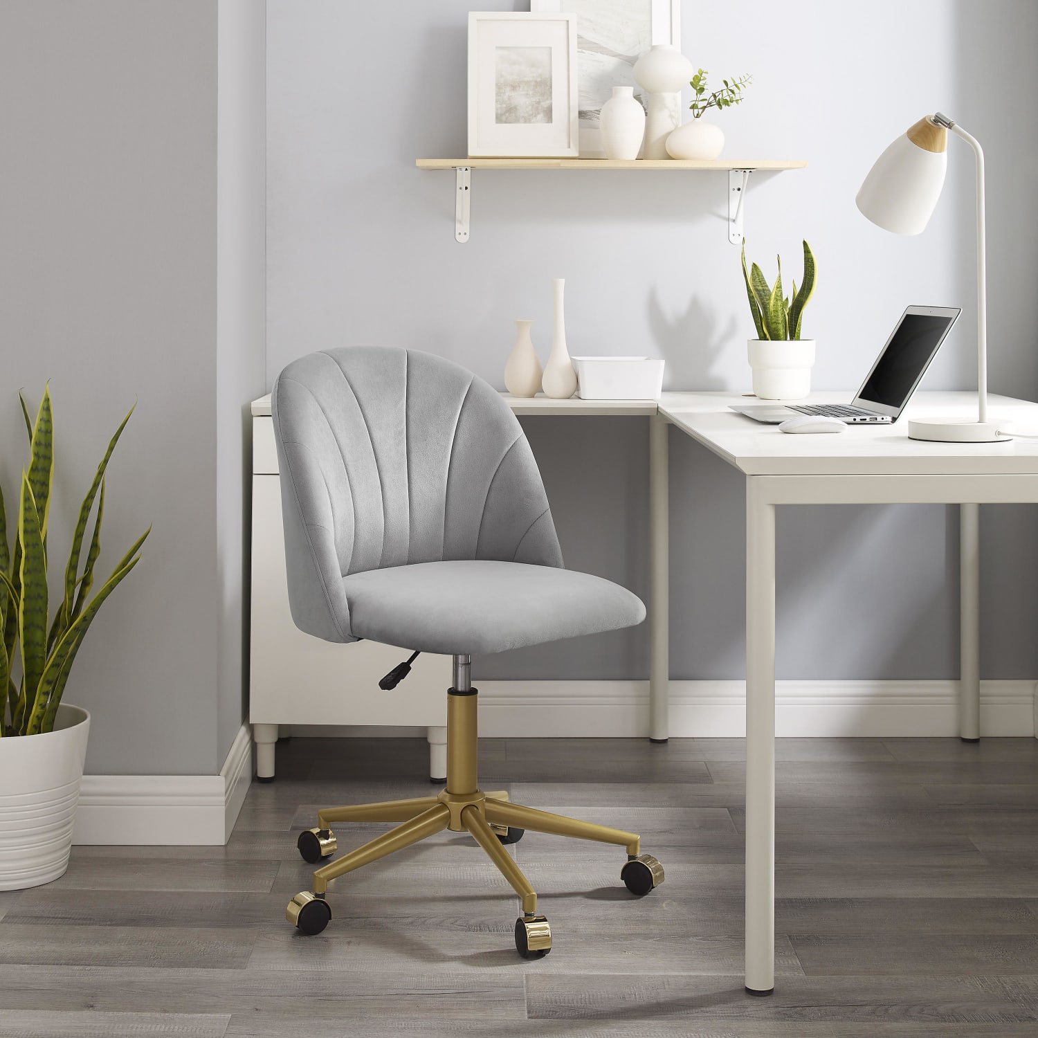Linon Ashland Velvet MidBack Office Desk Chair GrayGold PopularChairscom Linon Ashland Velvet Mid Back Office Desk Chair GrayGold PopularChairscom