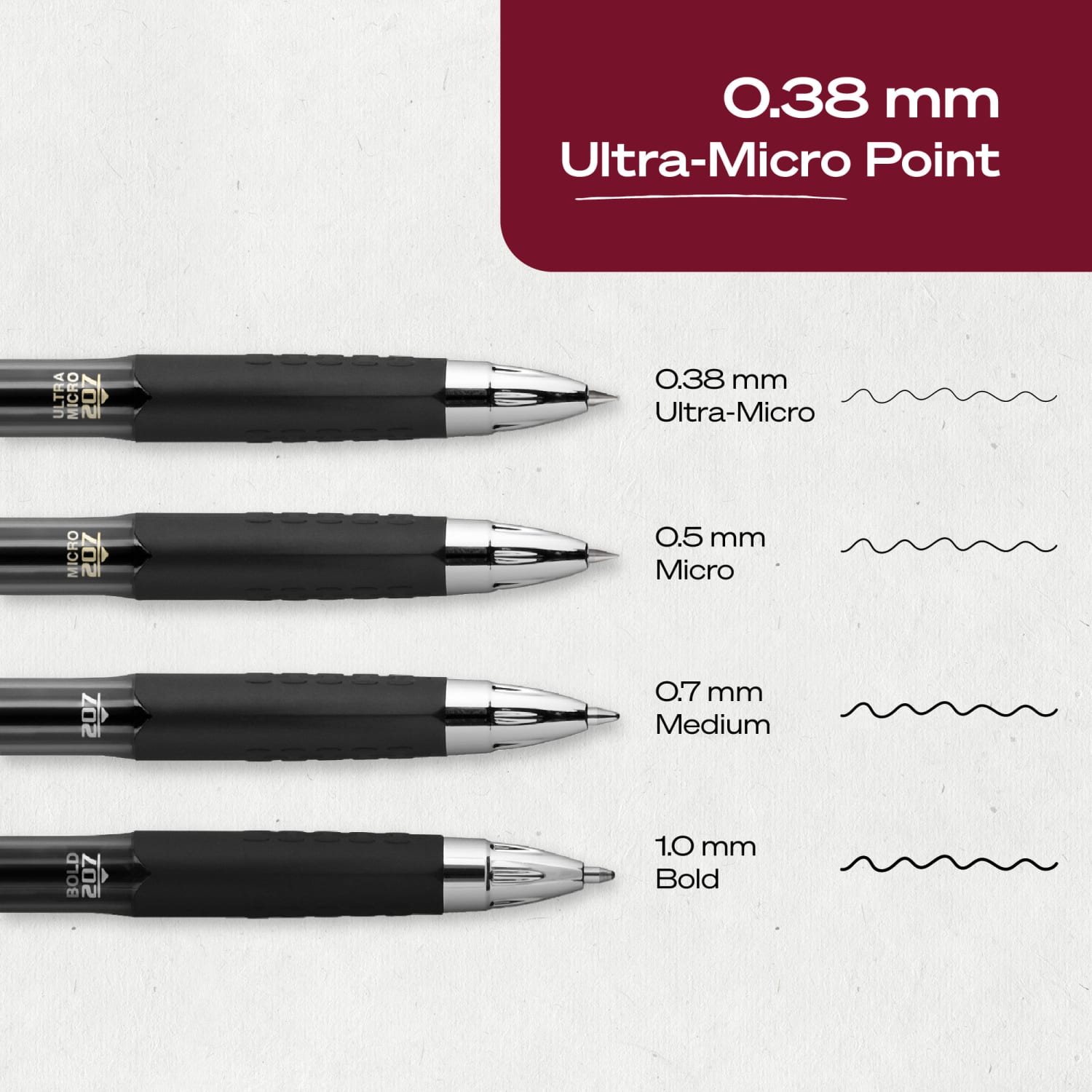 uni-ball 207 Retractable Fraud Prevention Gel Pens, Ultra Micro Point, 0.38 mm, Translucent Black Barrels, Black Ink, Pack Of 4 - Image 6