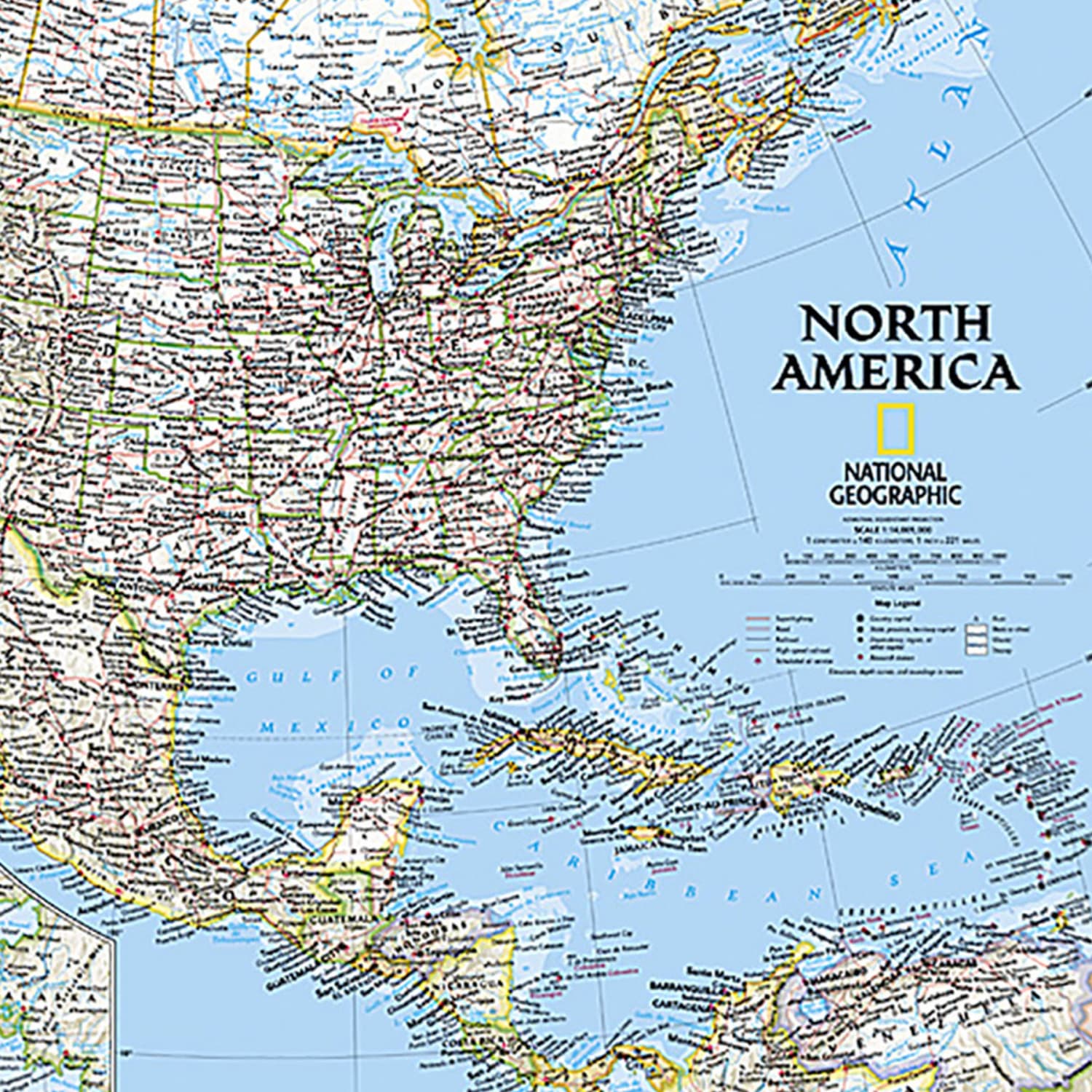 National Geographic North America Classic Map, Laminated - Image 4