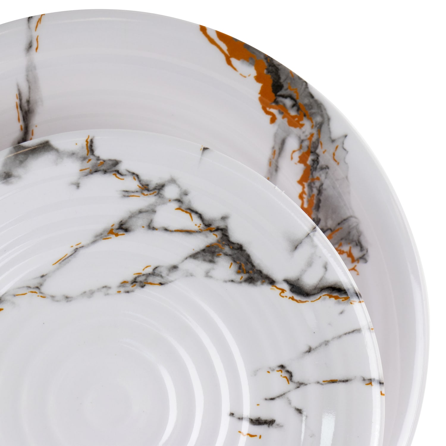 Elama Fine Sculpture 12-Piece Dinnerware Set, White - Image 3