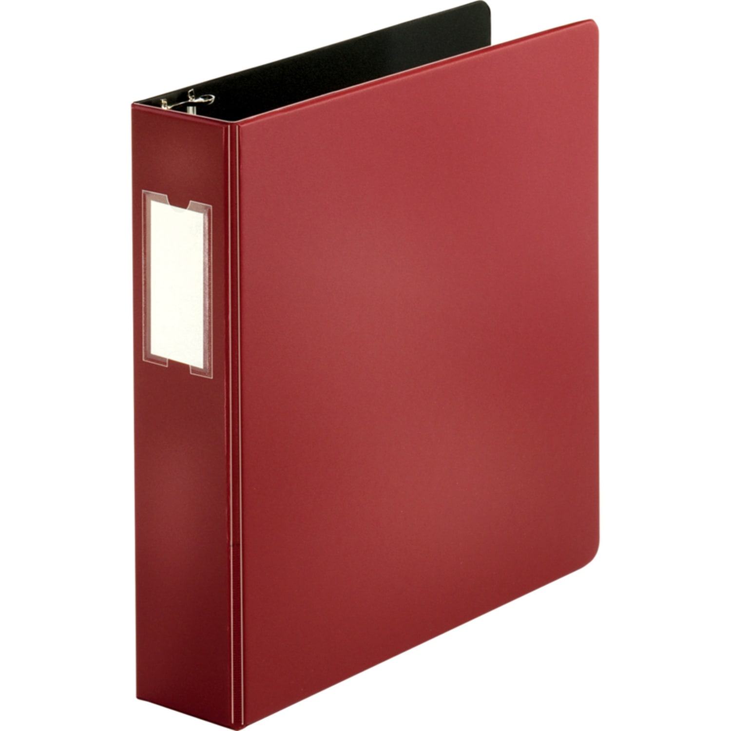 Business Source Slanted D-ring Binders - 2in Binder Capacity - 3 x D-Ring Fastener(s) - 2 Internal Pocket(s) - Chipboard, Polypropylene - Burgundy - PVC-free, Non-stick, Spine Label, Gap-free Ring, Non-glare, Heavy Duty, Open and Closed Triggers - 1 Each - Image 4