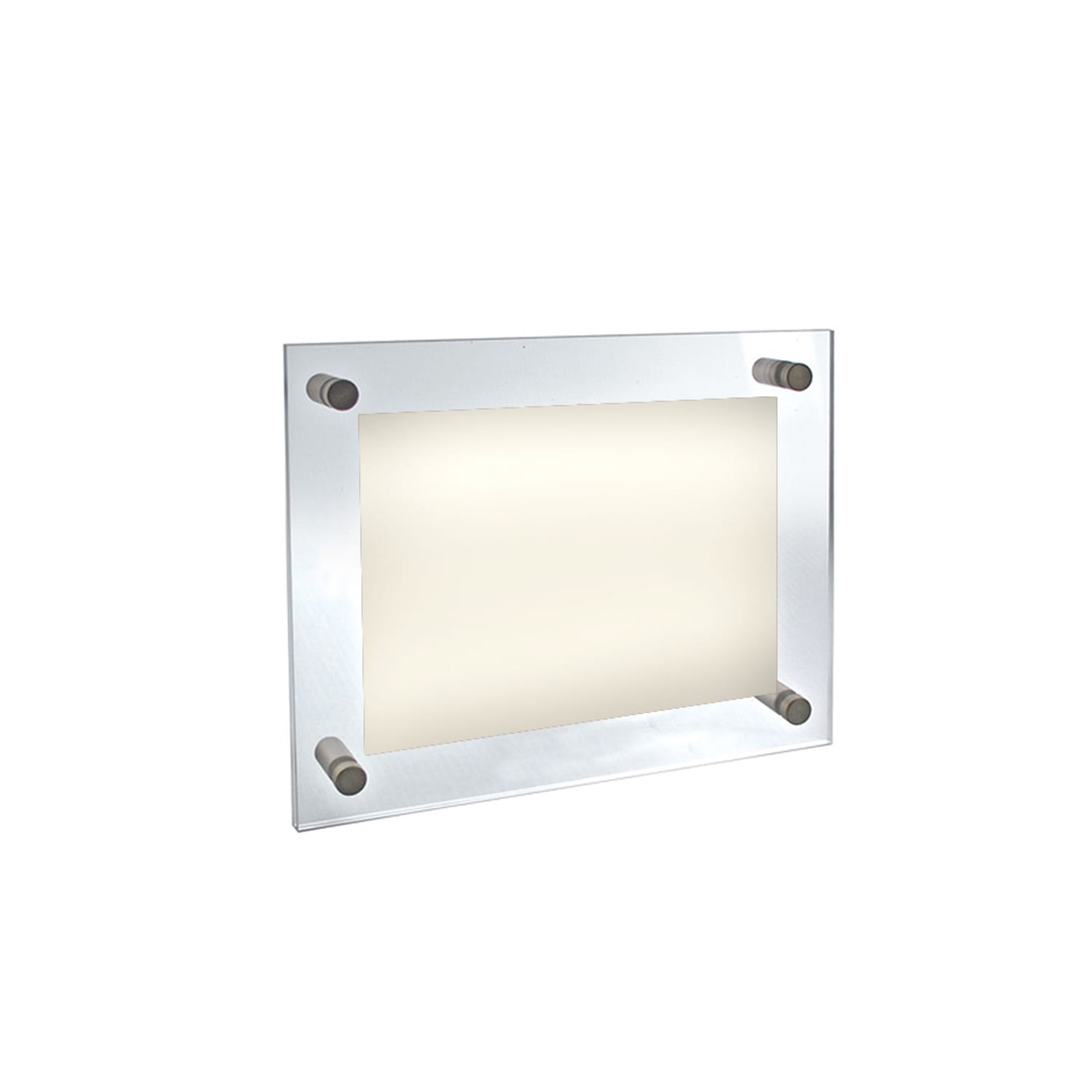 Azar Displays Graphic-Size Acrylic Vertical/Horizontal Standoff Sign Holder, 8 1/2in x 5 1/2in, Clear - Image 3