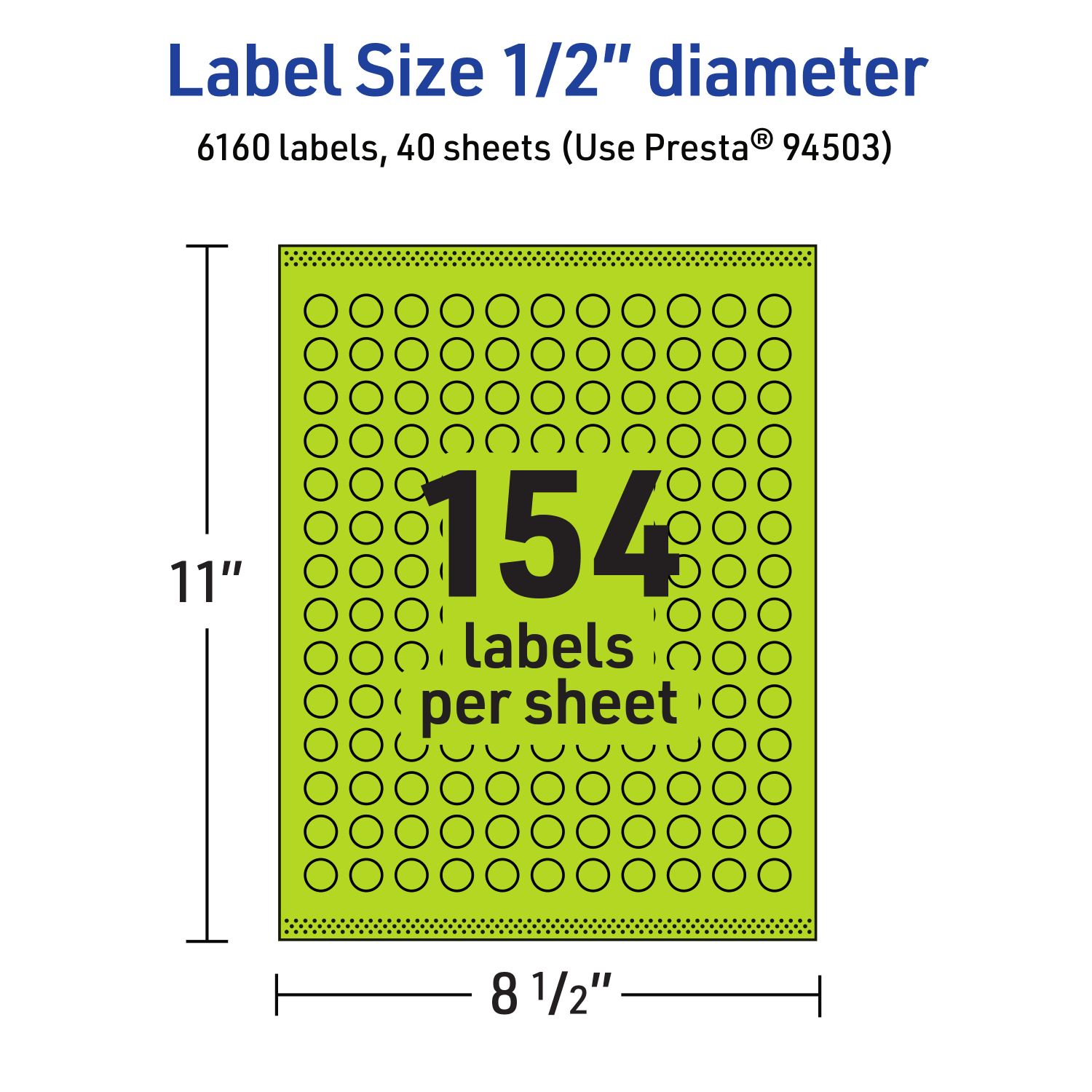 Avery Print-To-The-Edge Labels With Sure Feed Technology And Easy Peel Label Feature, 94503-BGP40, Round, 1/2in, Matte Bright Green, Pack of 6160 - Image 6