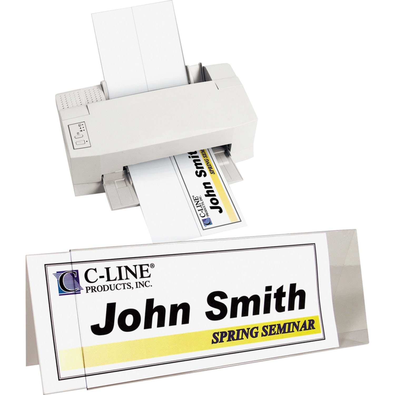 C-Line Inkjet/Laser Name Tent Holders, 11 1/5in x 4 3/10in, Clear, Box Of 25 - Image 4