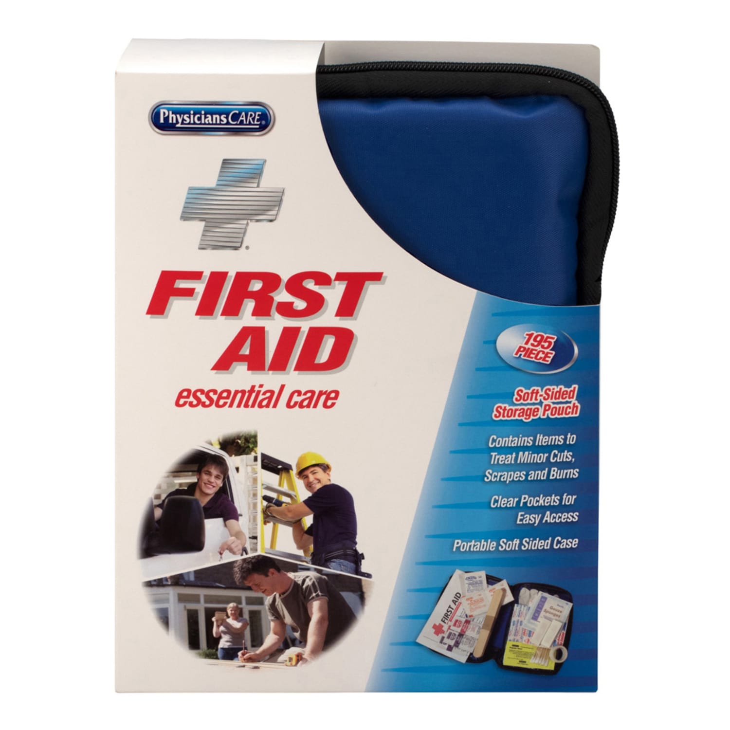 PhysiciansCare Soft-Sided First Aid Kit, Blue, 195 Pieces - Image 4