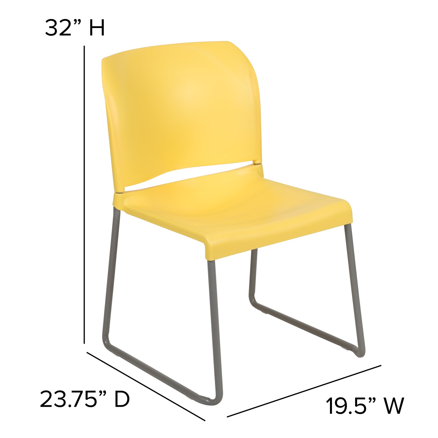 Flash Furniture HERCULES Series Full Back Contoured Stack Chairs YellowGray Set Of 5 Chairs PopularChairscom