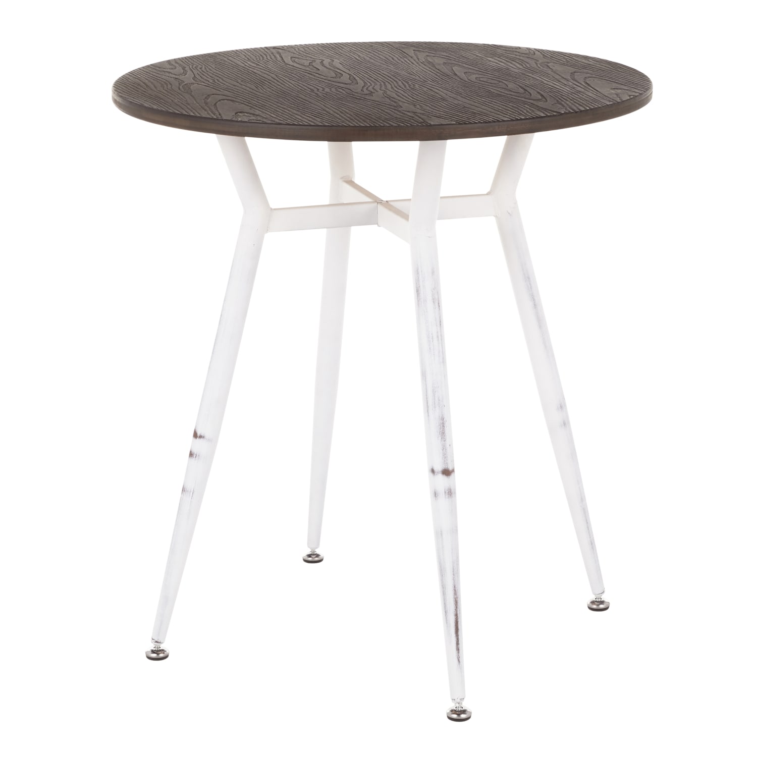 LumiSource Clara Industrial Dinette Table, 30-1/4inH x 27-3/4inW x 27-3/4inD, Vintage White/Espresso - Image 4