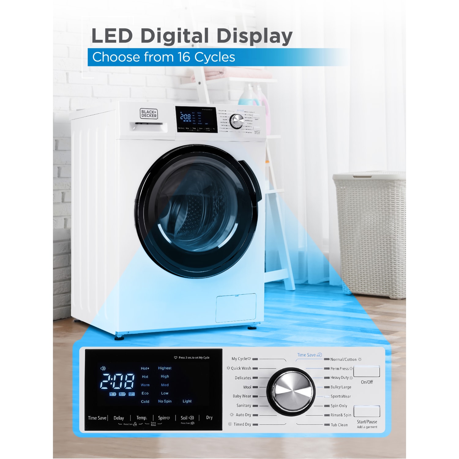 Black+Decker Washer And Dryer Combo, 2.7 Cu. Ft., White - Image 4