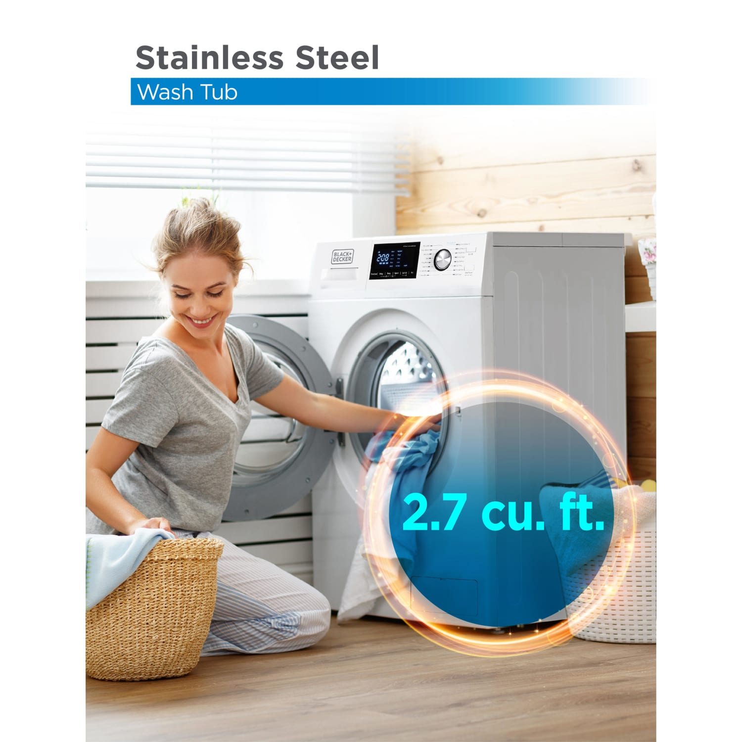 Black+Decker Washer And Dryer Combo, 2.7 Cu. Ft., White - Image 6