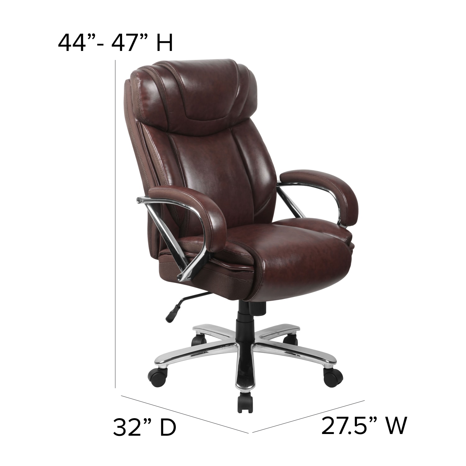 Flash Furniture Hercules LeatherSoft Faux Leather High Back Big  Tall Ergonomic Office Chair BrownGray PopularChairscom