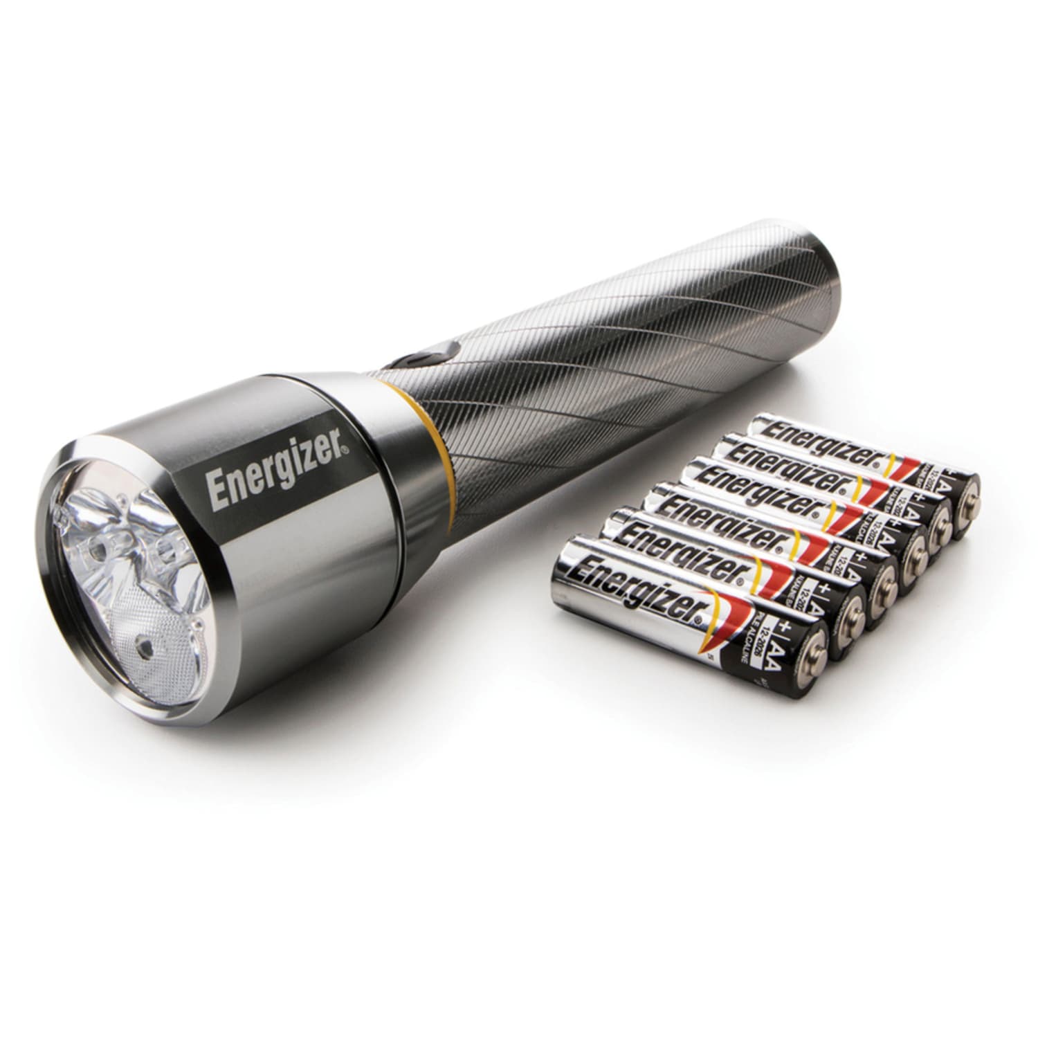 Energizer Vision HD Flashlight with Digital Focus - LED - 1300 lm Lumen - 6 x AA - Battery - Metal - Water Resistant - Chrome - 1 / Pack - Image 5