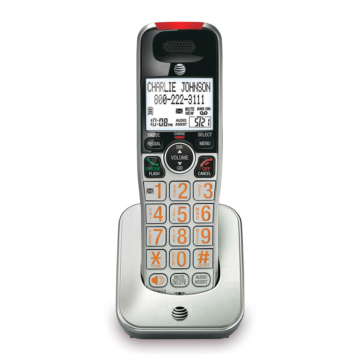 AT&T Accessory Handset With Caller ID/Call Waiting, Silver, ATTATCRL30102 - Image 3