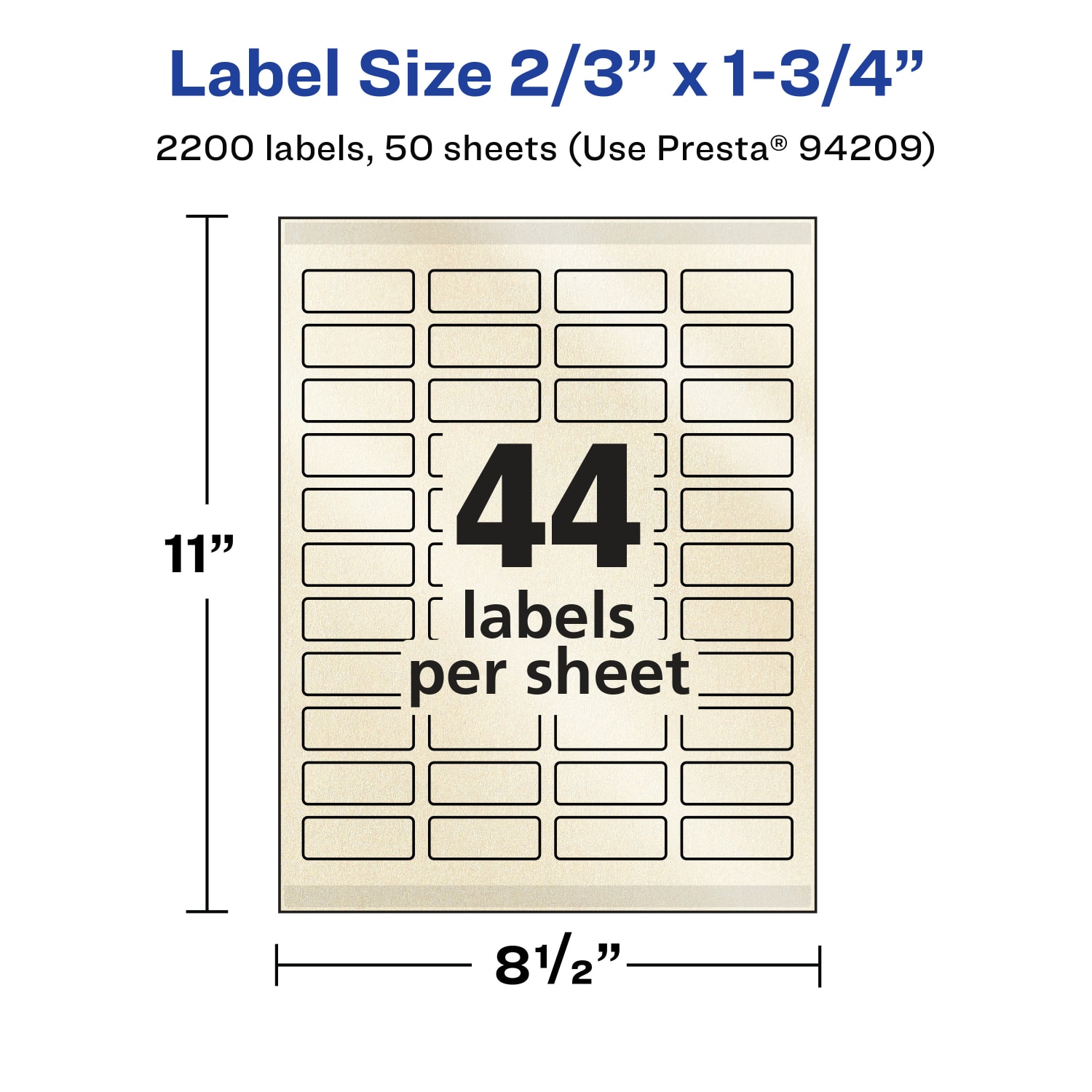 Avery Pearlized Permanent Labels With Sure Feed, 94209-PIP50, Rectangle, 2/3in x 1-3/4in, Ivory, Pack Of 2,200 Labels - Image 6