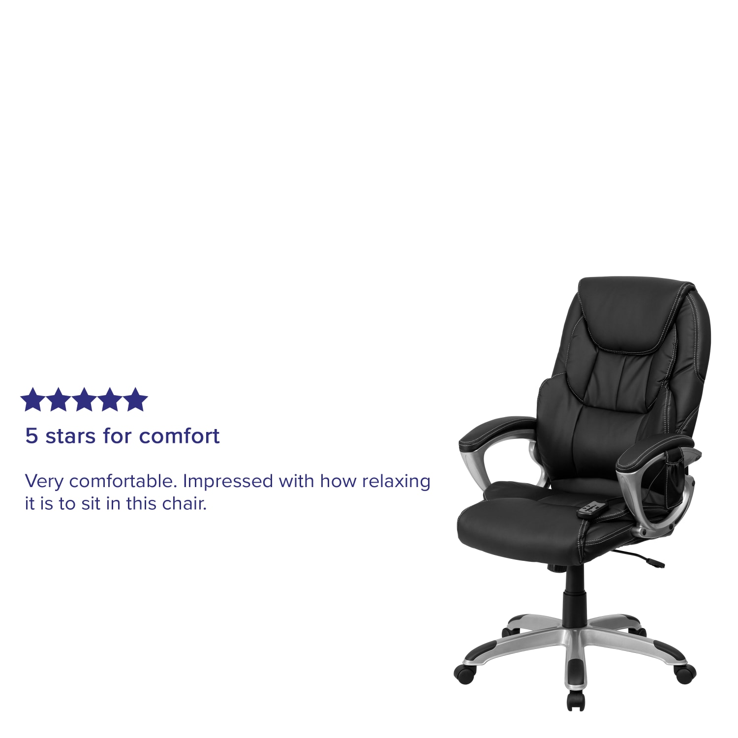 Flash Furniture Ergonomic LeatherSoft High-Back Folding Executive Office Chair With Arms, Black - Image 6