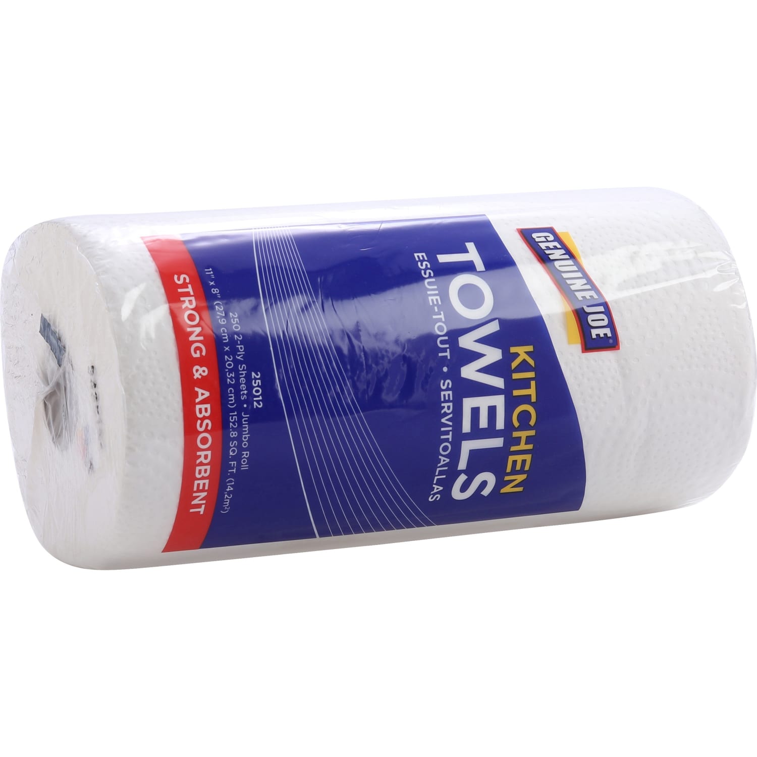 Genuine Joe Paper Towels - 2 Ply - 8in x 11in - 250 Sheets/Roll - White - Paper - Perforated, Absorbent, Soft, Chlorine-free - For Kitchen, Multipurpose, Hand, Breakroom - 12 / Carton - Image 3