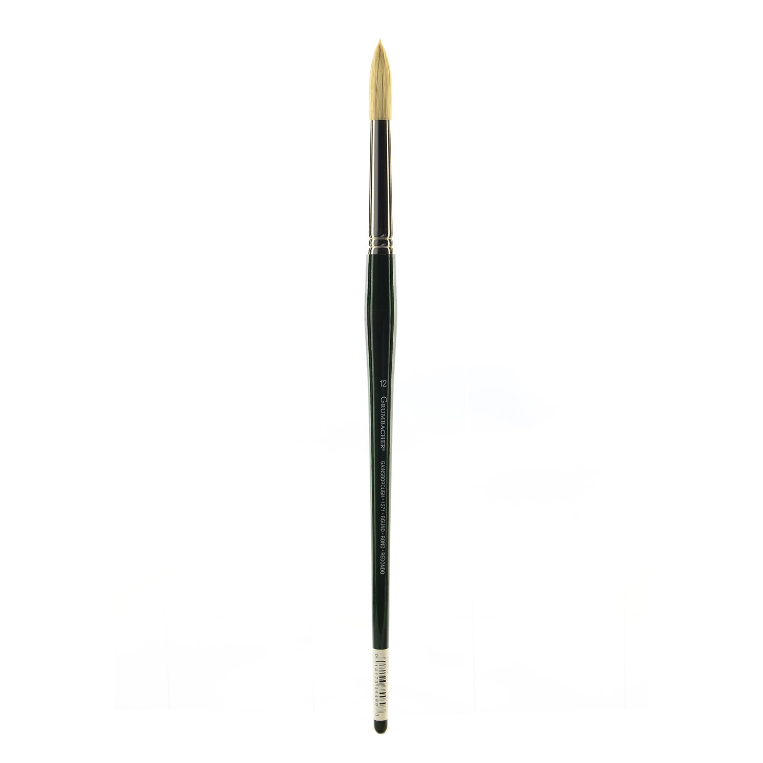 Grumbacher Gainsborough Oil And Acrylic Paint Brush, Size 12, Round Bristle, Hog Hair, Black