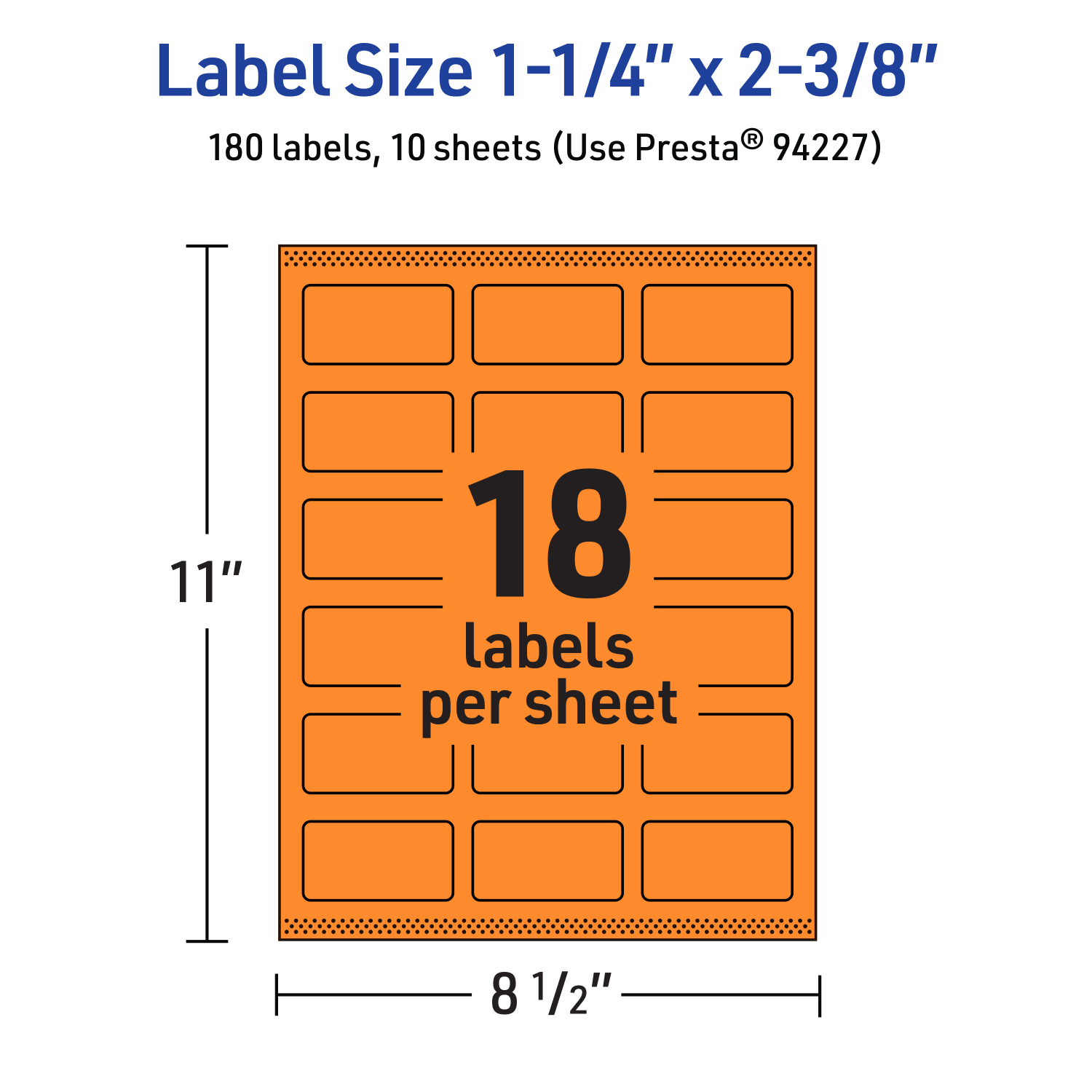 Avery Print-To-The-Edge Labels With Sure Feed Technology And Easy Peel, 94227-BOP10, Rectangle, 1-1/4in x 2-3/8in, Matte Bright Orange, Pack of 180 - Image 6