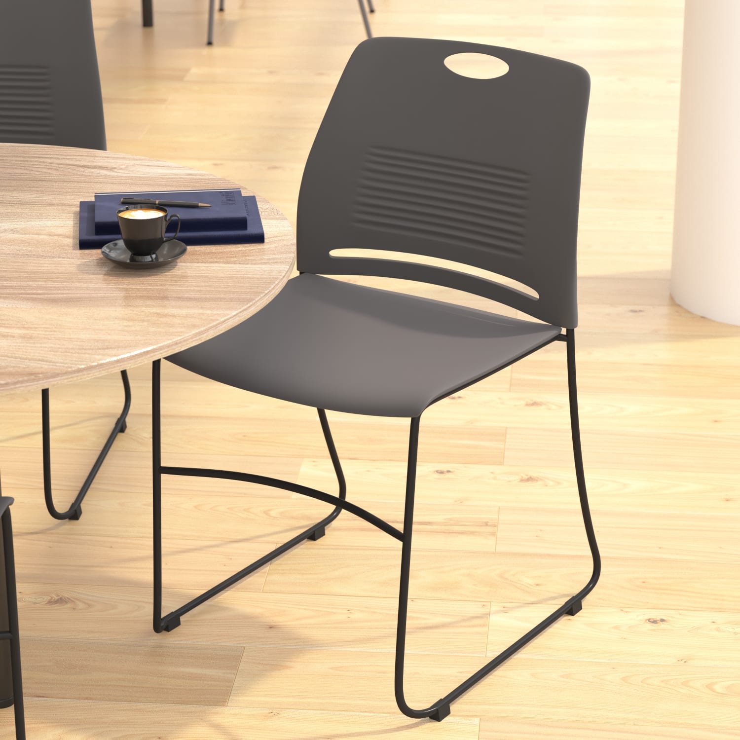 Flash Furniture HERCULES Commercial Grade 660lb Capacity Plastic Stack Chair With Carrying Handle GrayBlack PopularChairscom Flash Furniture HERCULES Commercial Grade 660 lb Capacity Plastic Stack Chair With Carrying Handle GrayBlack PopularChairscom