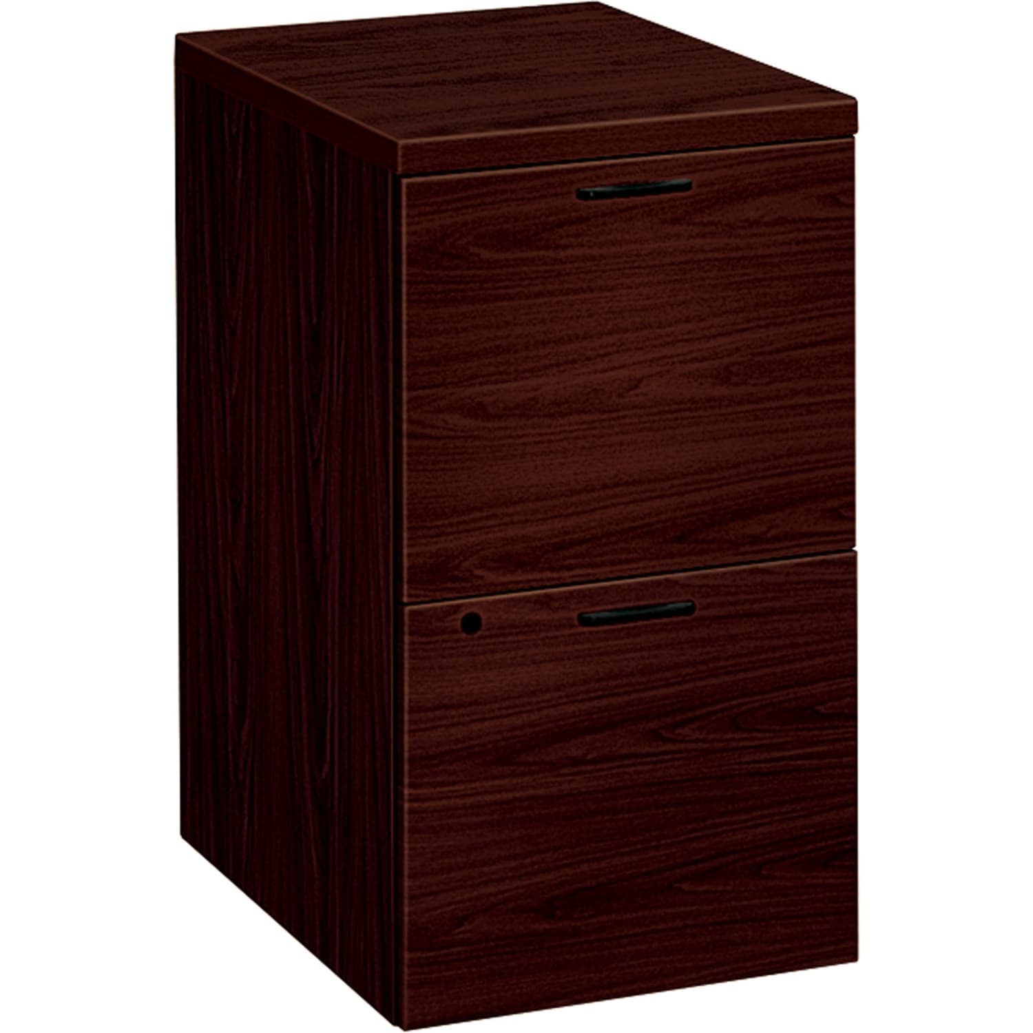 HON 10500 Full-Height 22-3/4inD Vertical 2-Drawer Mobile Pedestal Cabinet, Mahogany - Image 3