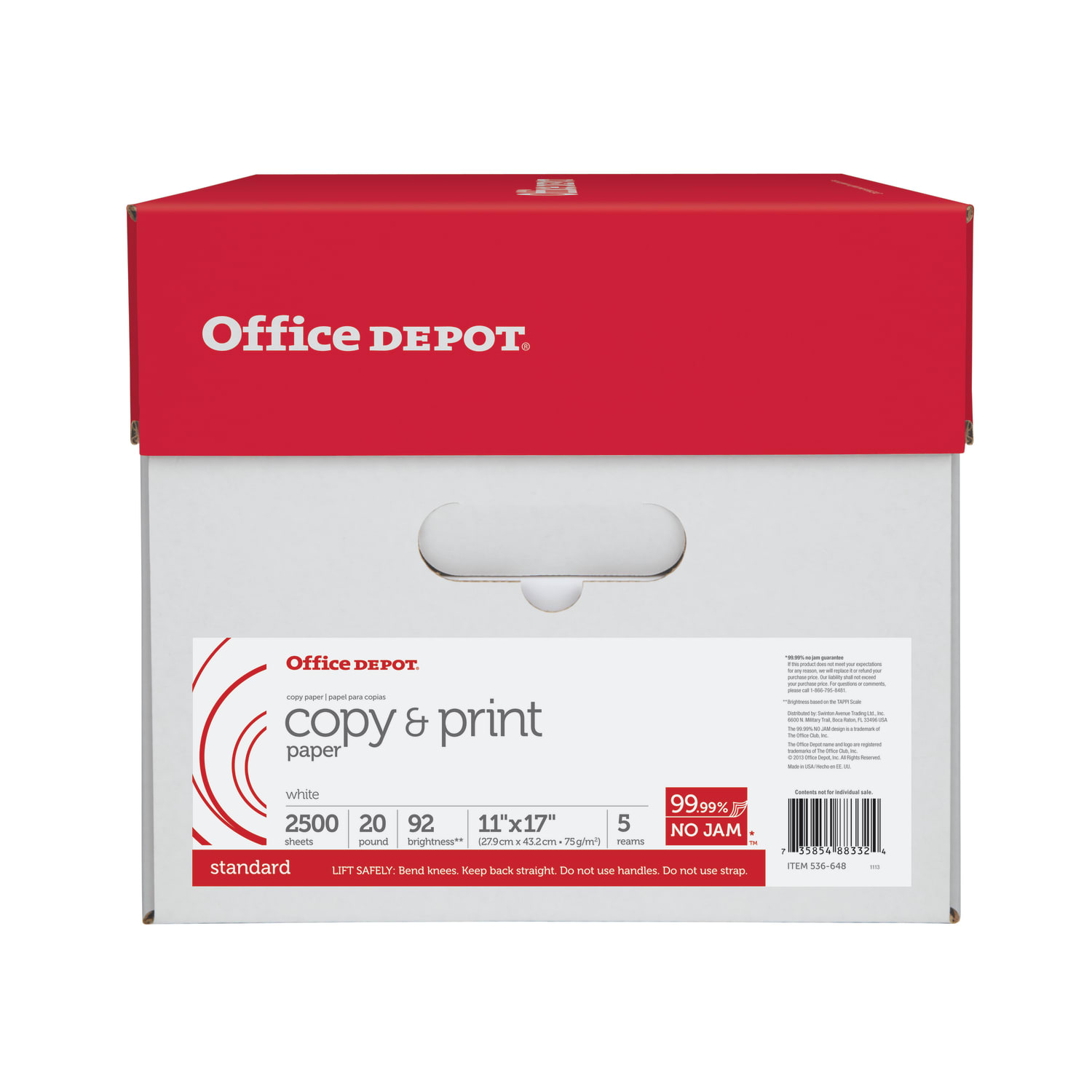 Office Depot Multi-Use Printer & Copy Paper, 5 Reams, White, Ledger (11in x 17in), 2500 Sheets Per Case, 20 Lb, 92 Brightness - Image 5