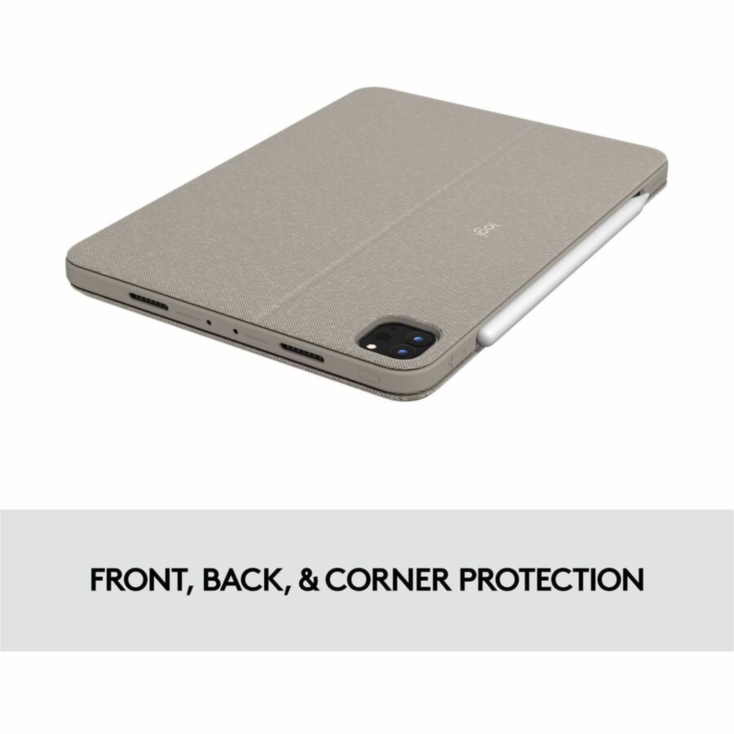 Logitech Combo Touch Keyboard/Cover Case for 11in Apple iPad Pro (3rd Gen), Sand - Image 3