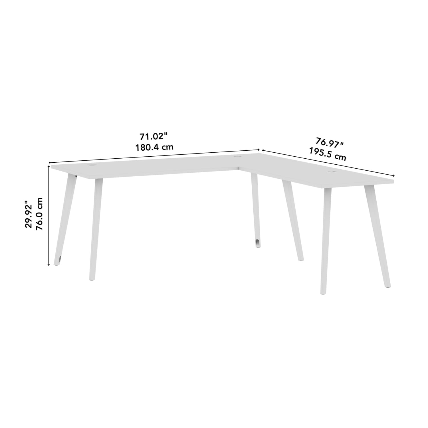 WorkPro Motiva 72inW Modern L-Shaped Office Desk With Metal Legs, Modern Hickory, Standard Delivery - Image 5