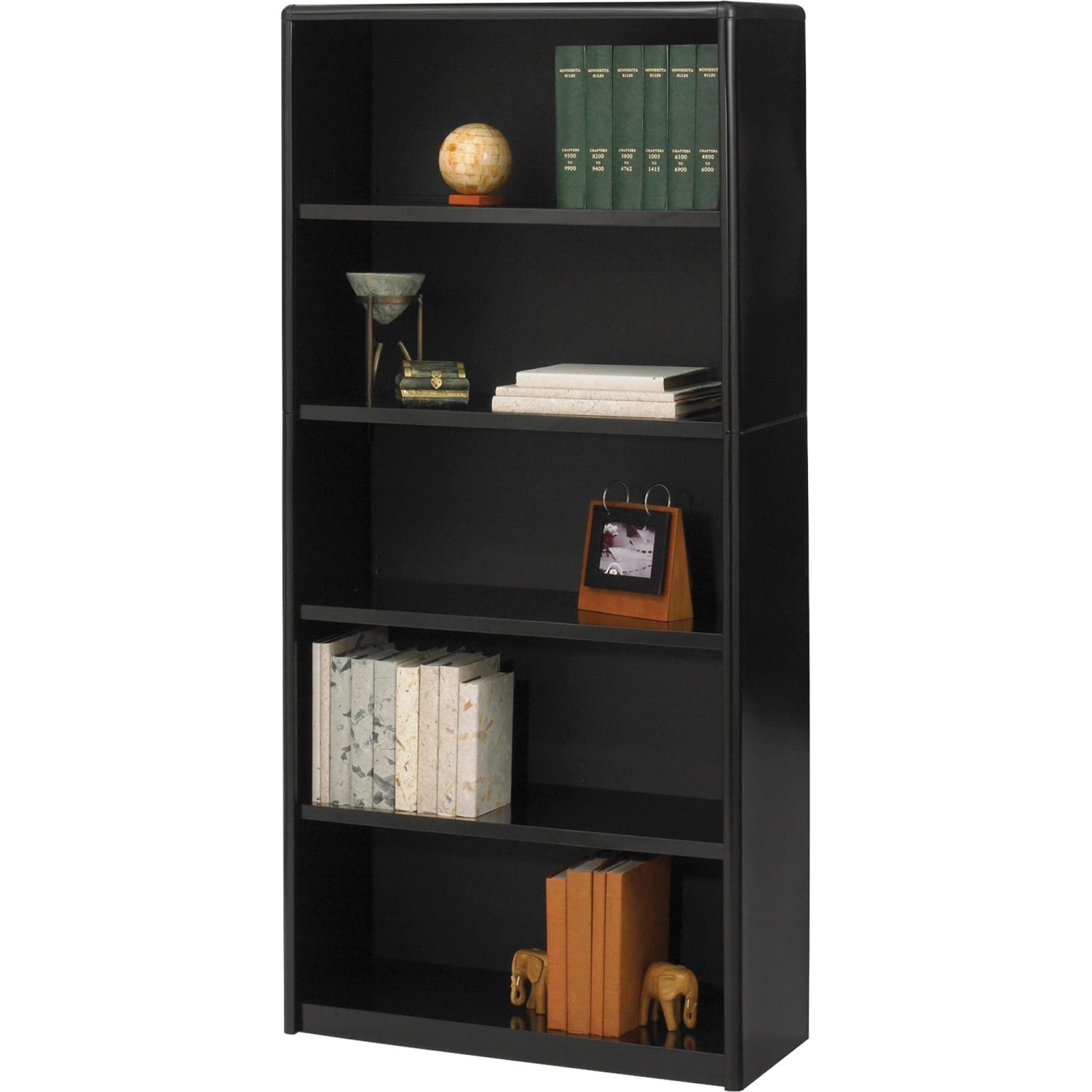 Safco Value Mate 6 Shelf Transitional Modular Shelving Bookcase,80inH x 31-3/4inW x 13-1/2inD, Black - Image 3