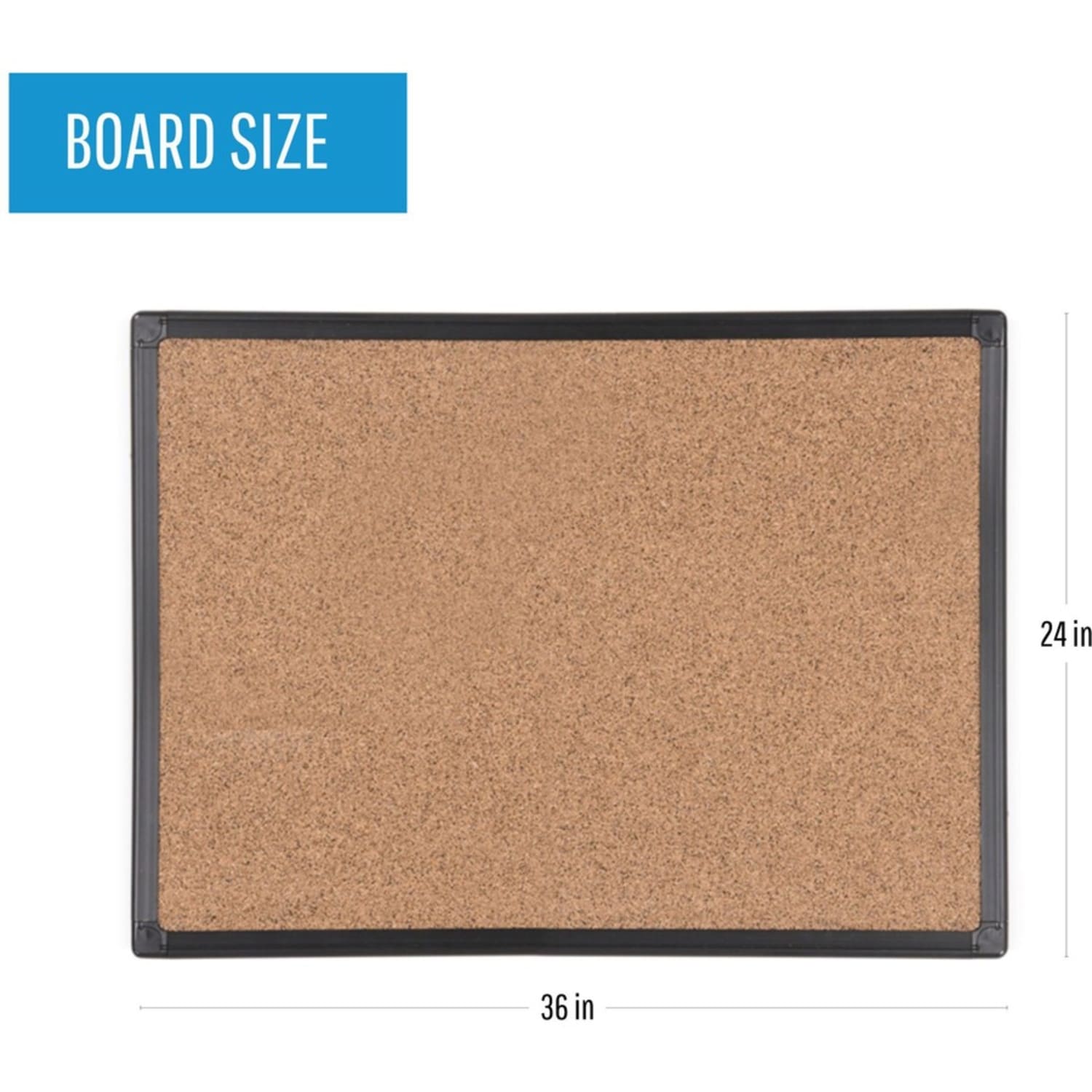 MasterVision Techcork Rubber Bulletin Board, 24in x 36in, Aluminum Frame With Black Finish - Image 4