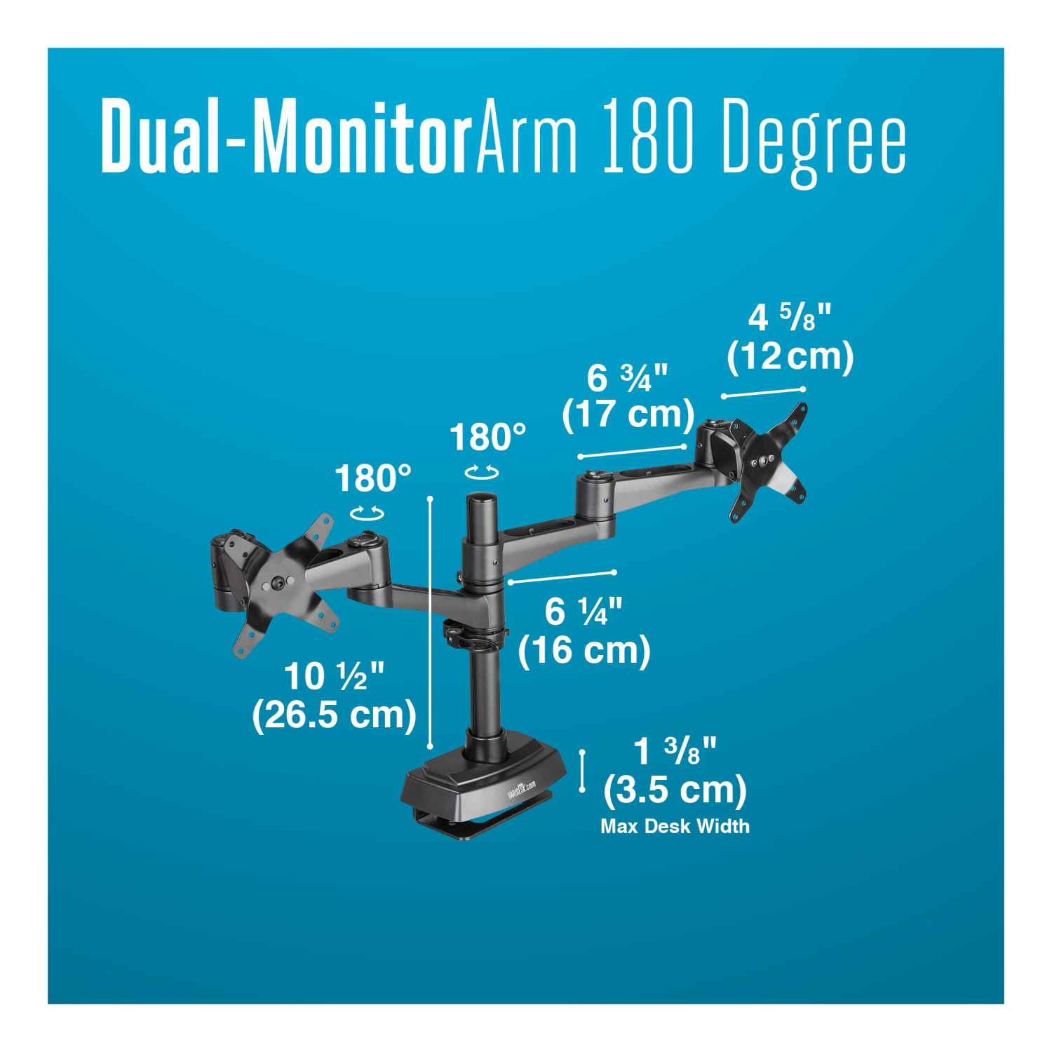 VARI 180 deg. Dual-Monitor Arm - Image 6