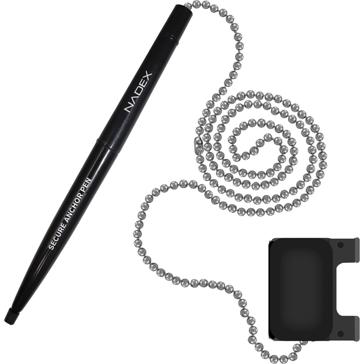 Nadex Coins Ball and Chain Security Pen Set (12 Pens, Black) - Rubber - Black - Image 3