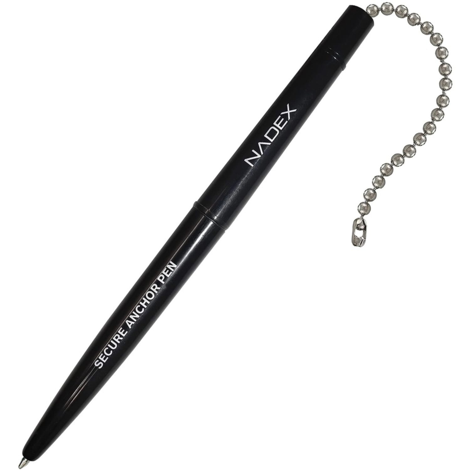 Nadex Coins Ball and Chain Security Pen Set (12 Pens, Black) - Rubber - Black - Image 4