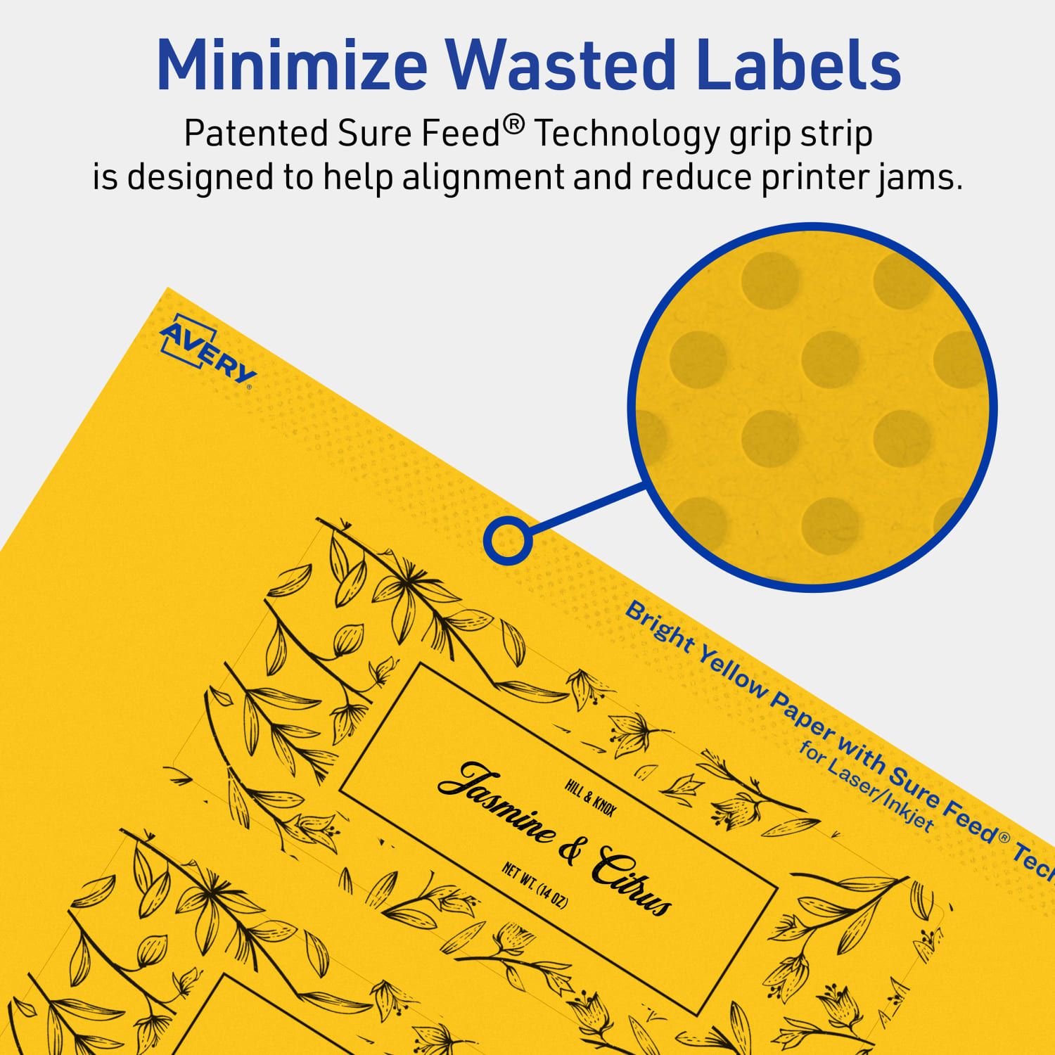 Avery Print-To-The-Edge Labels With Sure Feed Technology, 94241-BYP40, Rectangle, 2in x 5in, Matte Bright Yellow, Pack of 160 - Image 5