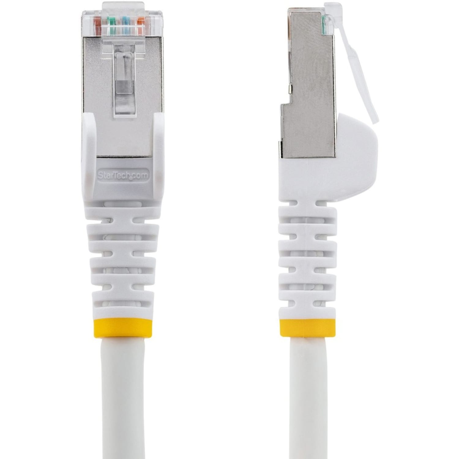 StarTech.com 10ft CAT6a Ethernet Cable, White Low Smoke Zero Halogen (LSZH) 10 GbE 100W PoE S/FTP Snagless RJ-45 Network Patch Cord - 10ft White Low Smoke Zero Halogen (LSZH) Shielded CAT6A Ethernet Cable - 10GbE Multi Gigabit 1/2.5/5/10Gbps - Image 3