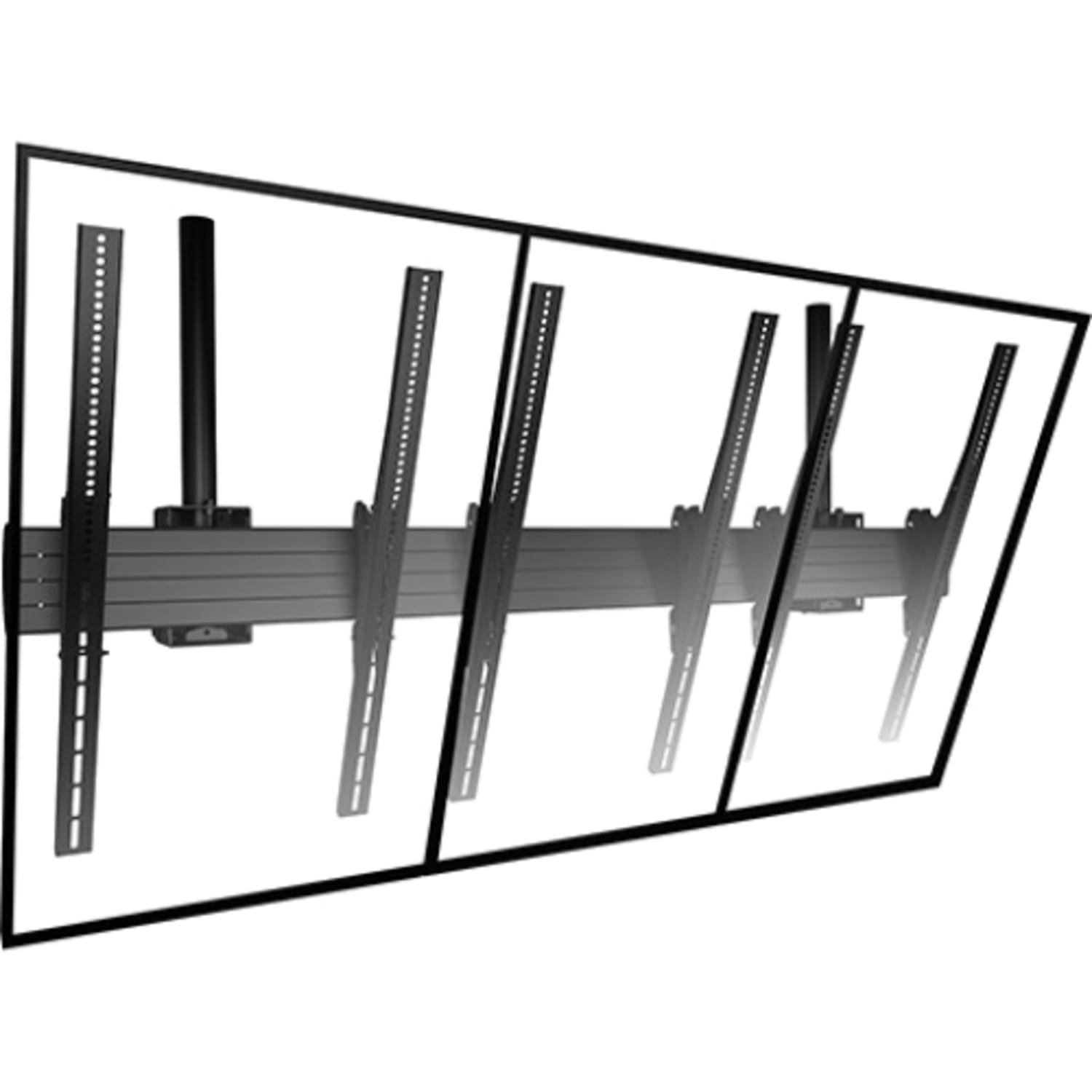 Chief Fusion 3x1 Menu Board Ceiling Display Mount - For Displays 40-55in - Portrait - Mounting kit (rail bracket, 6 interface brackets, 2 array heads) - for 3 LCD displays - black - screen size: 40in-55in - column - Image 3