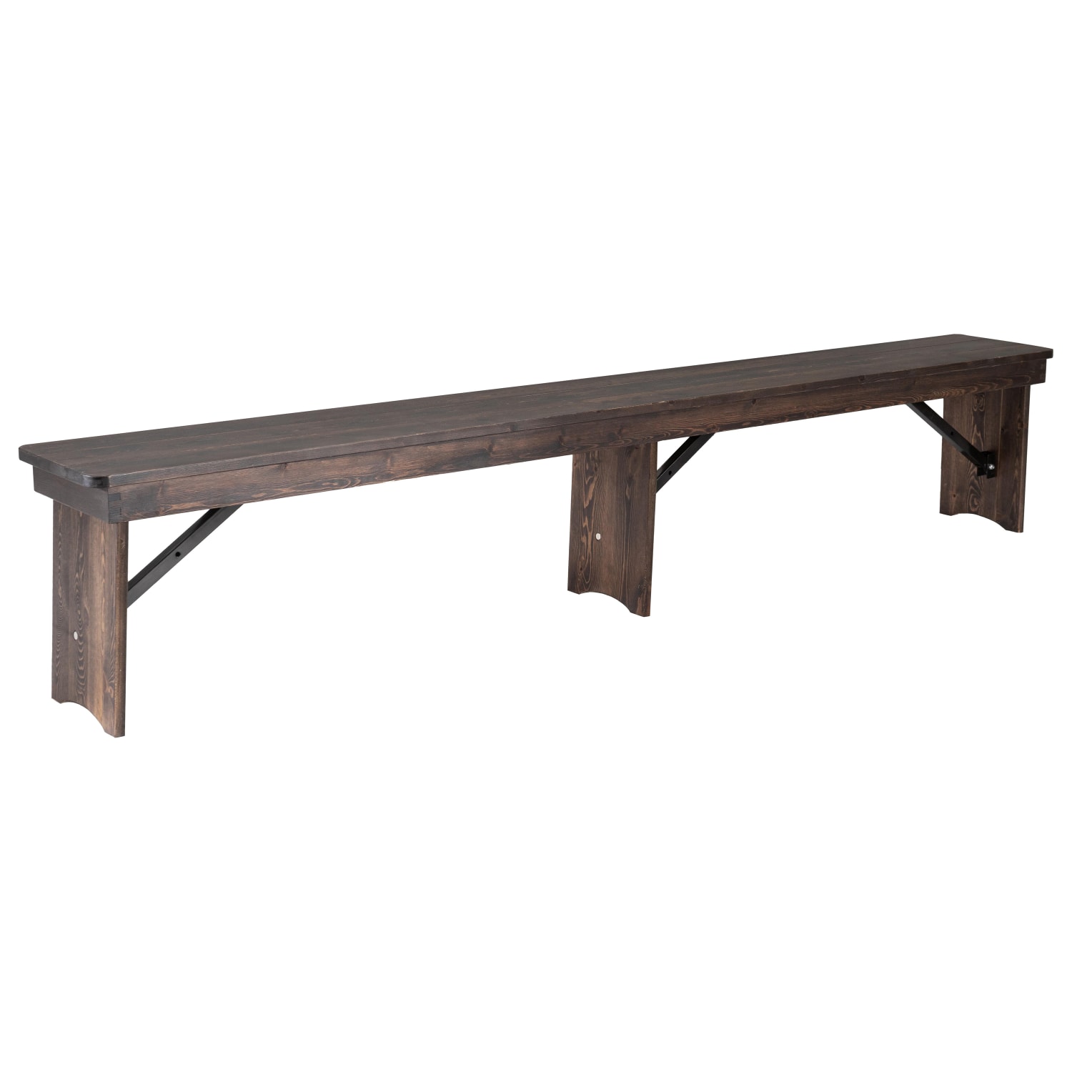 Flash Furniture HERCULES Series Folding Farm Bench, 17-3/4inH x 12inW x 96inD, Mahogany - Image 3