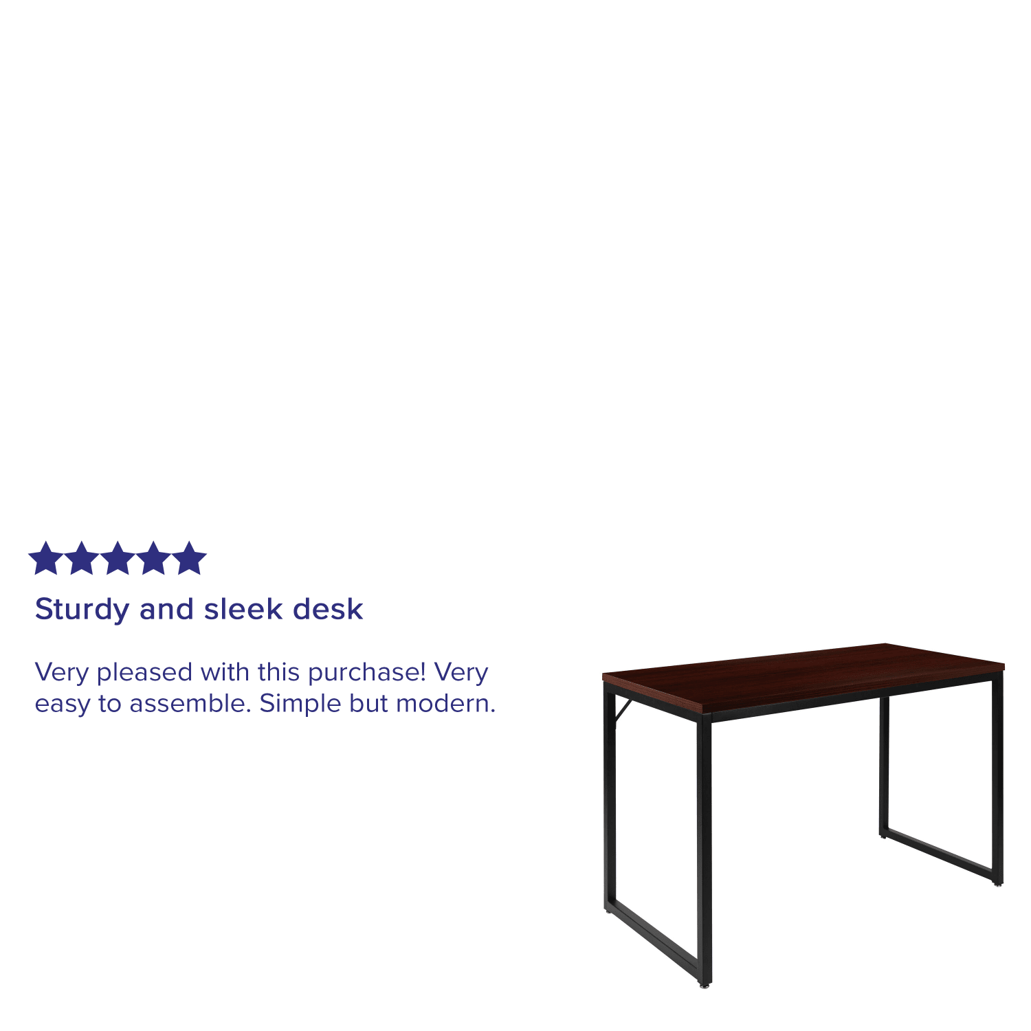 Flash Furniture 48inW Commercial-Grade Industrial Office Computer Desk, Mahogany - Image 5