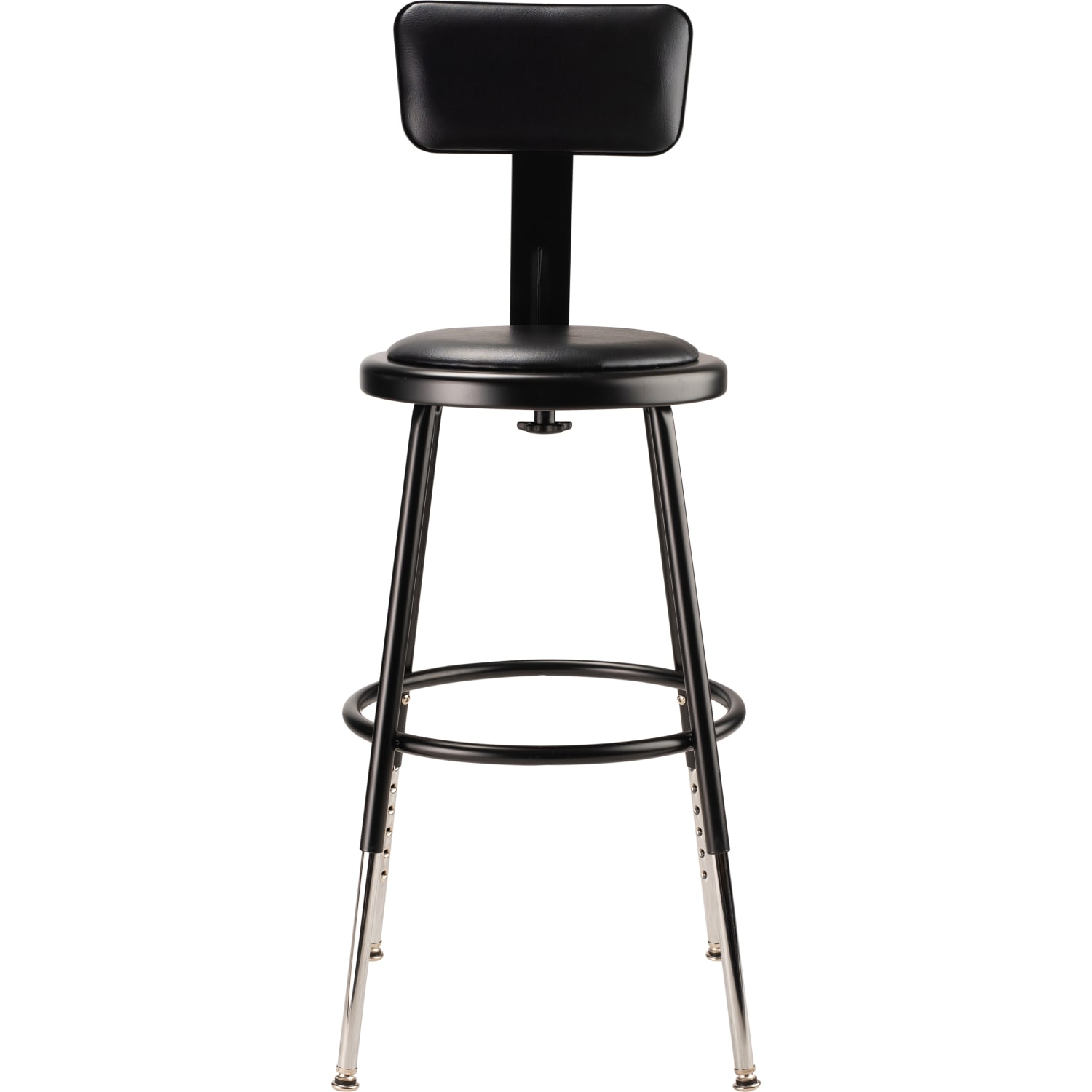National Public Seating 6400H 10 Adjustable Height Stools With Backrests 19inH Black Set Of 5 Stools PopularChairscom