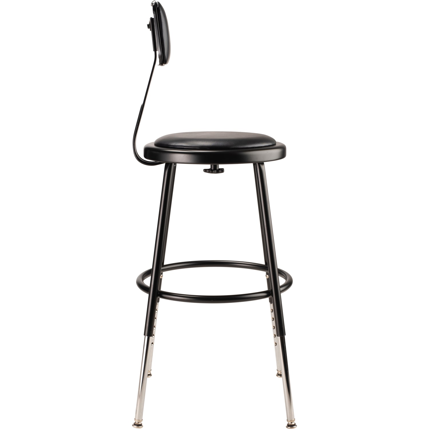 National Public Seating 6400H 10 Adjustable Height Stools With Backrests 19inH Black Set Of 5 Stools PopularChairscom