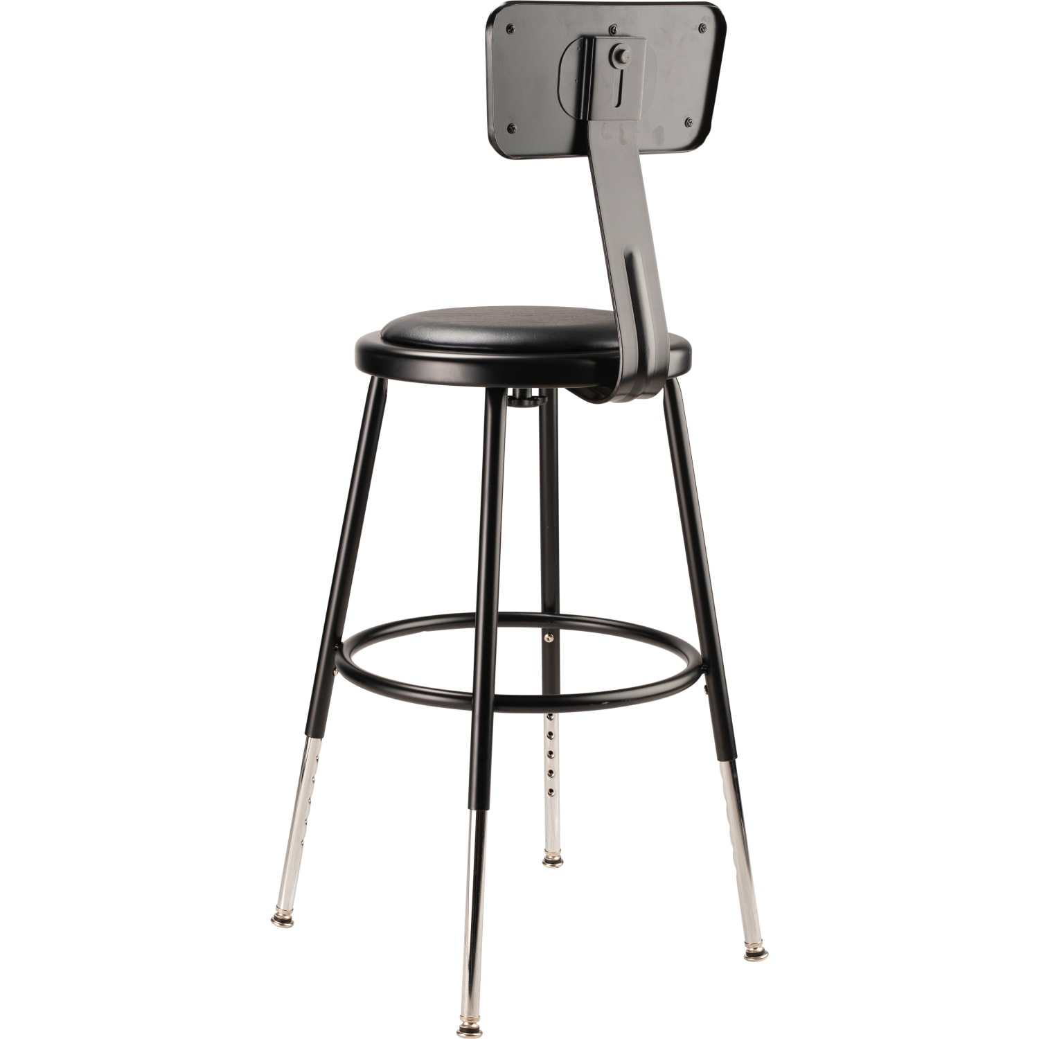 National Public Seating 6400H-10 Adjustable-Height Stools With Backrests, 19inH, Black, Set Of 5 Stools - Image 6