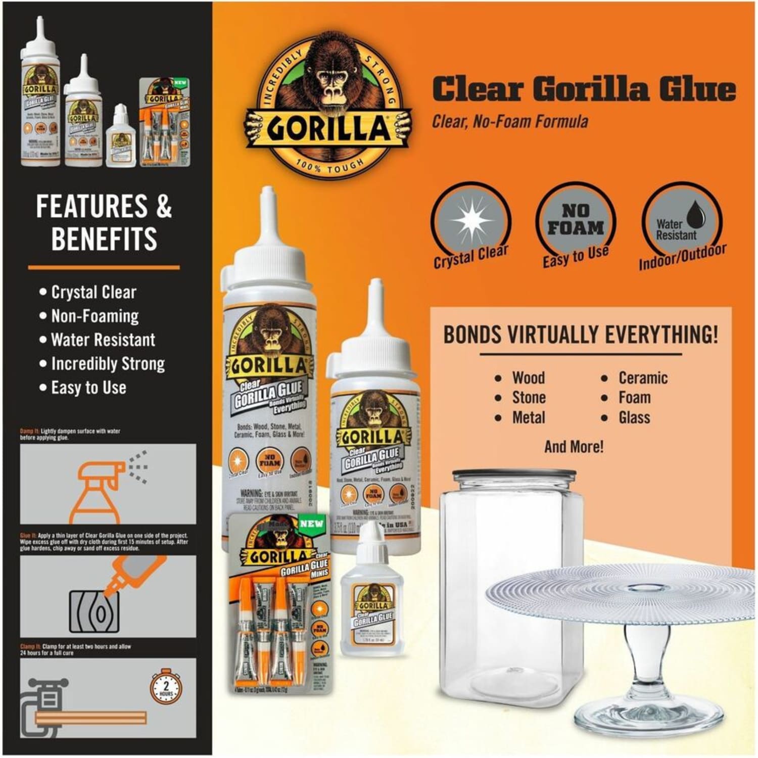 Gorilla Clear Gorilla Glue - 3.75 fl oz - 1 Each - Clear - Image 5