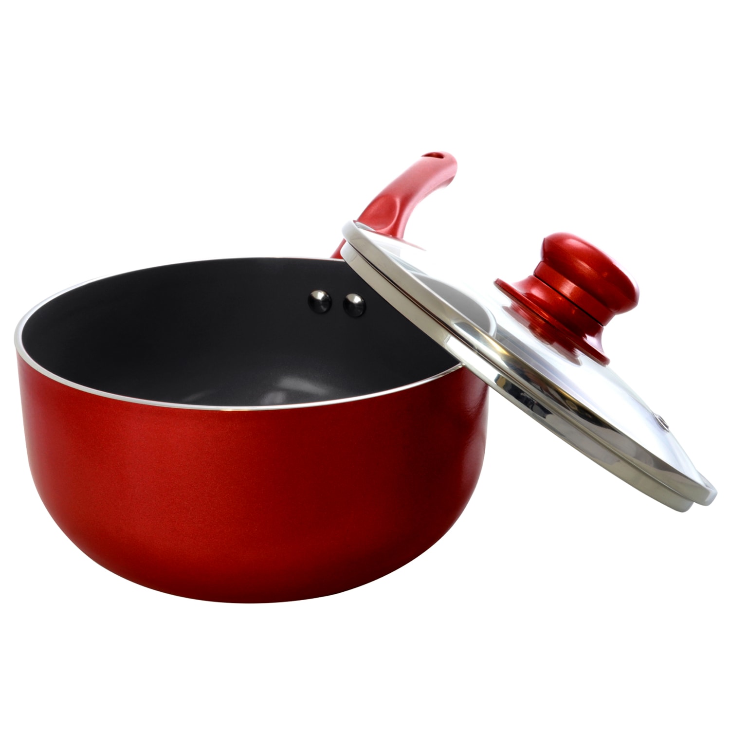 Better Chef 2-Quart Ceramic Non-Stick Saucepan, Red - Image 4