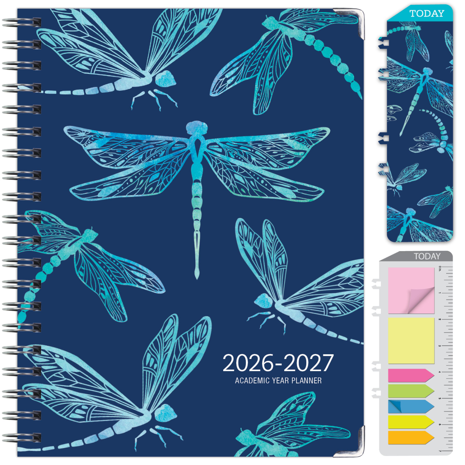 2026-2027 Excello Brands 14-Month Academic Year Hardcover Weekly/Monthly Fashion Planner, 8-1/2in x 11in, Dragonflies, May To June, Total Qty 1 - Image 3