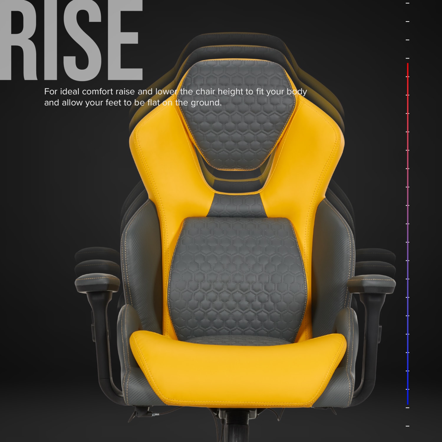 Shaquille ONeal Sciron Big  Tall Ergonomic High Back Vegan Leather Executive Gaming Office Chair GrayYellow PopularChairscom