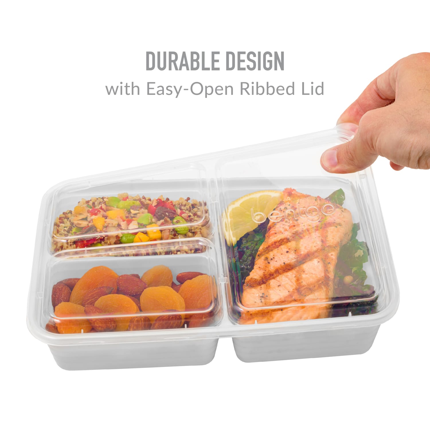 Bentgo Prep 3-Compartment Containers, 6-1/2inH x 6-3/4inW x 9-1/2inD, Navy, Pack Of 10 Containers - Image 5