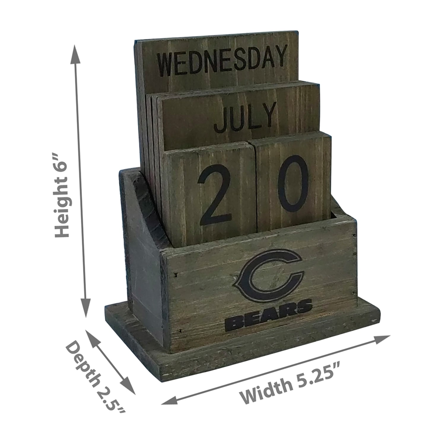 Imperial NFL Wood Block Calendar, Chicago Bears - Image 3
