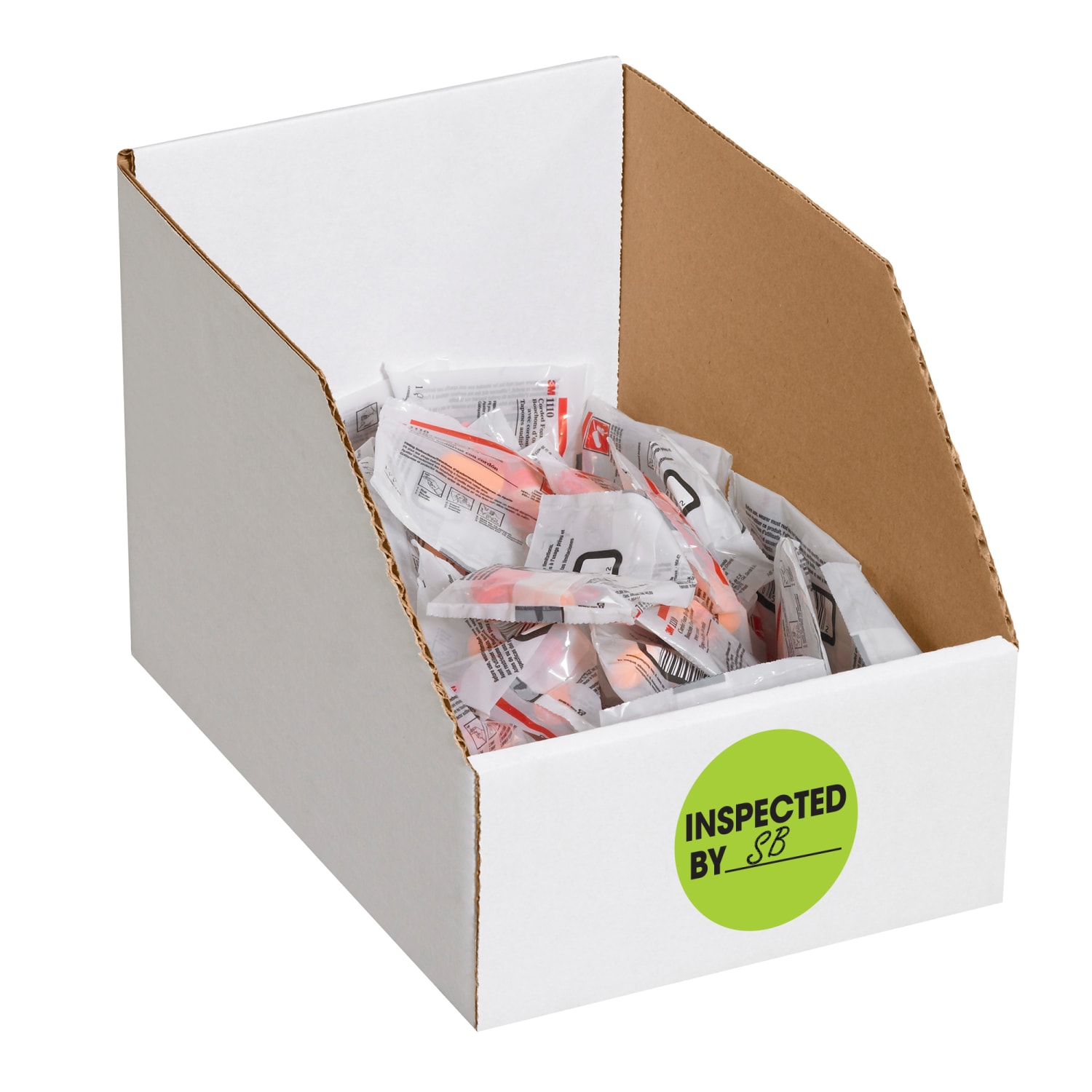 Tape Logic Preprinted Special Handling Labels, DL1266, Inspected By, Round, 2in, Fluorescent Green, Roll Of 500 - Image 3