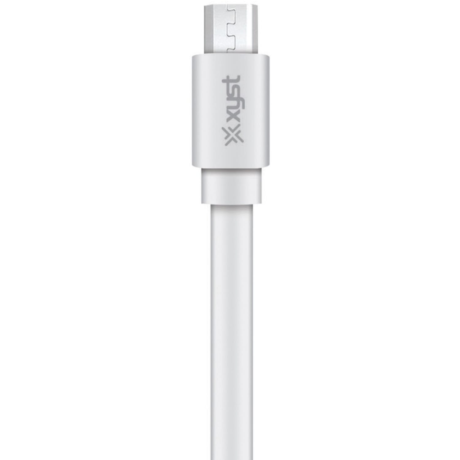 XYST Charge and Sync USB to Micro USB Flat Cable, 4 Ft. (White) - 4 ft Micro-USB/USB Data Transfer Cable - XYSM4604F - Image 3