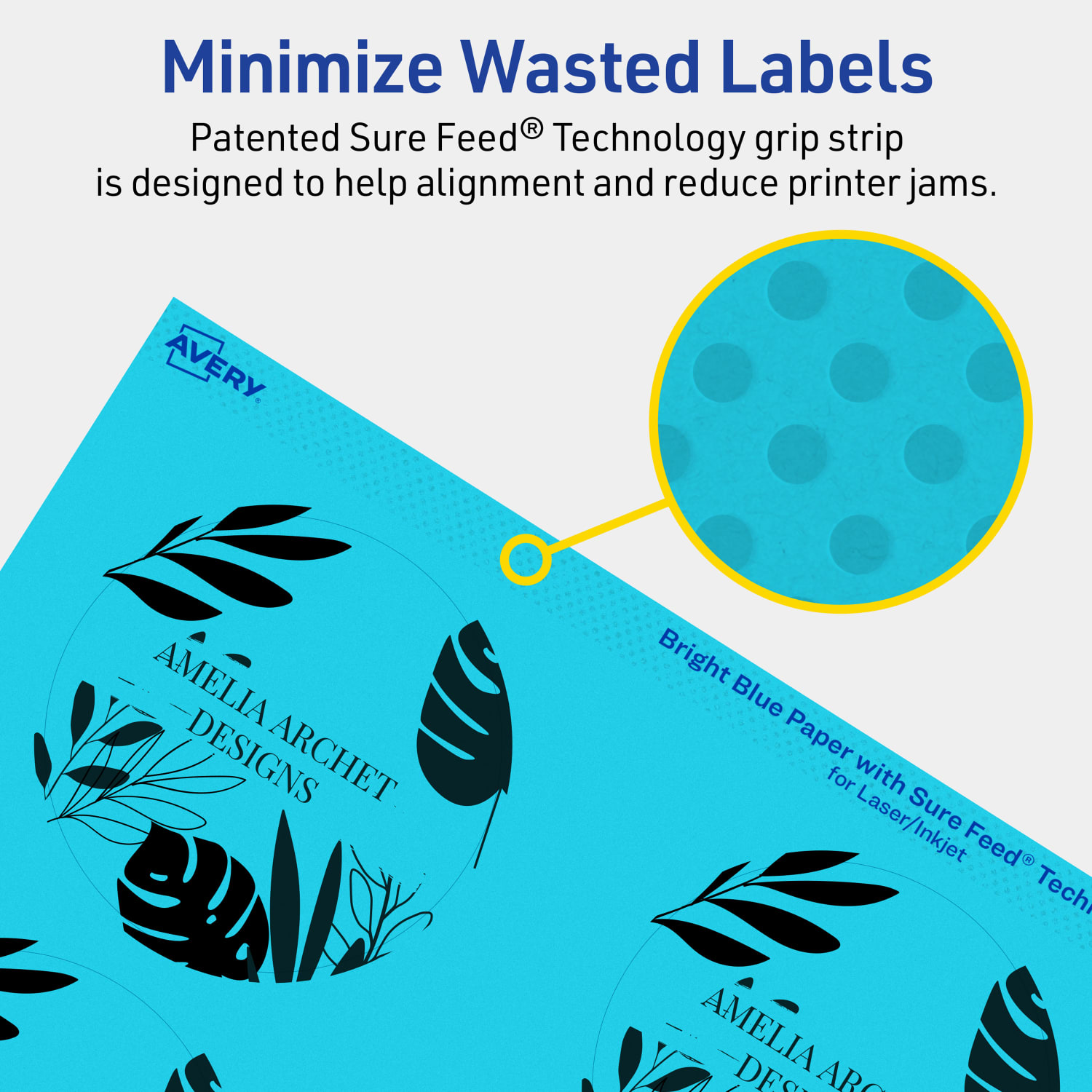 Avery Print-To-The-Edge Labels With Sure Feed Technology And Easy Peel Label Feature, 94513-BBP80, Round, 3in, Matte Bright Blue, Pack of 480 - Image 5
