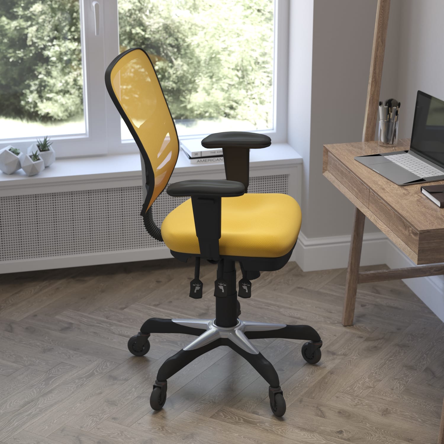 Flash Furniture Nicholas Ergonomic Mesh MidBack Multifunction Executive Swivel Office Chair YellowOrangeBlack PopularChairscom Flash Furniture Nicholas Ergonomic Mesh Mid Back Multifunction Executive Swivel Office Chair Yellow OrangeBlack PopularChairscom